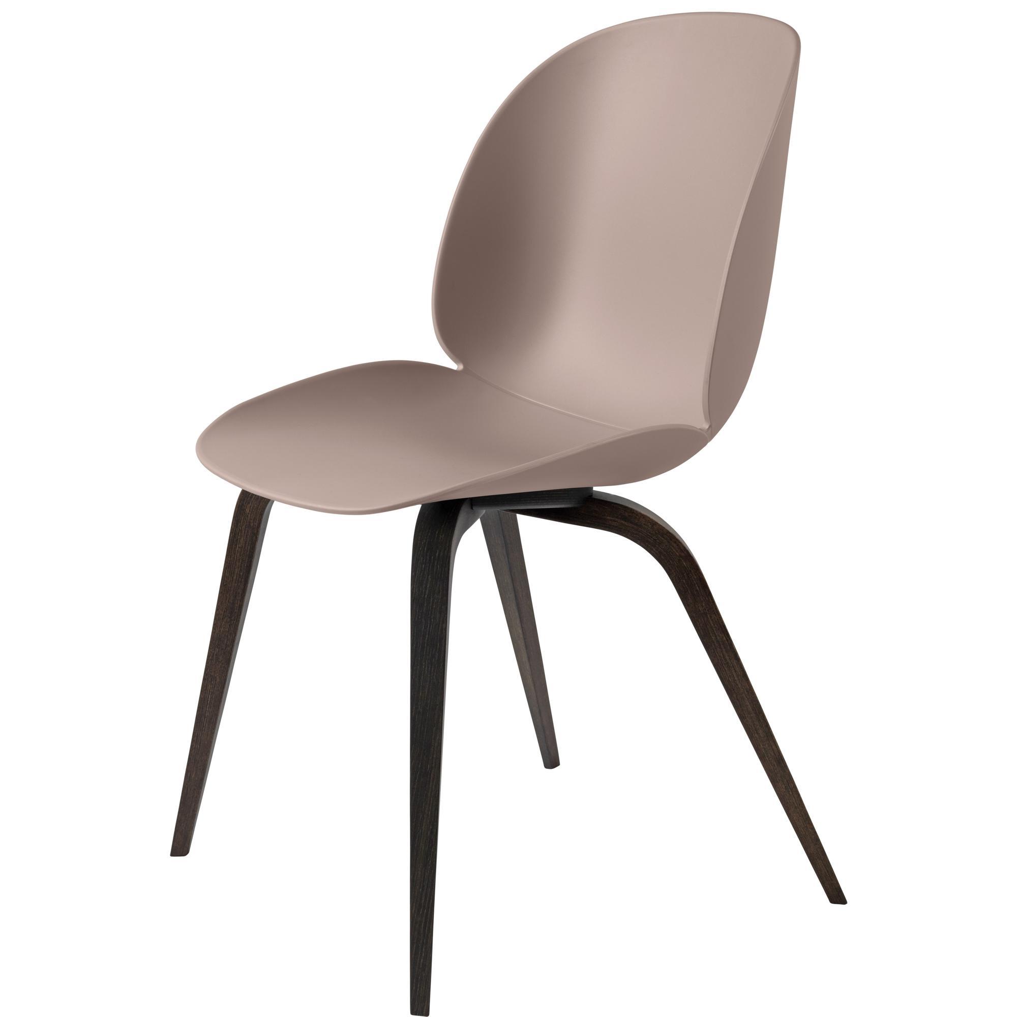 GUBI Beetle Dining Chair Wooden Base Smoked Oak Matt/Sweet Pink