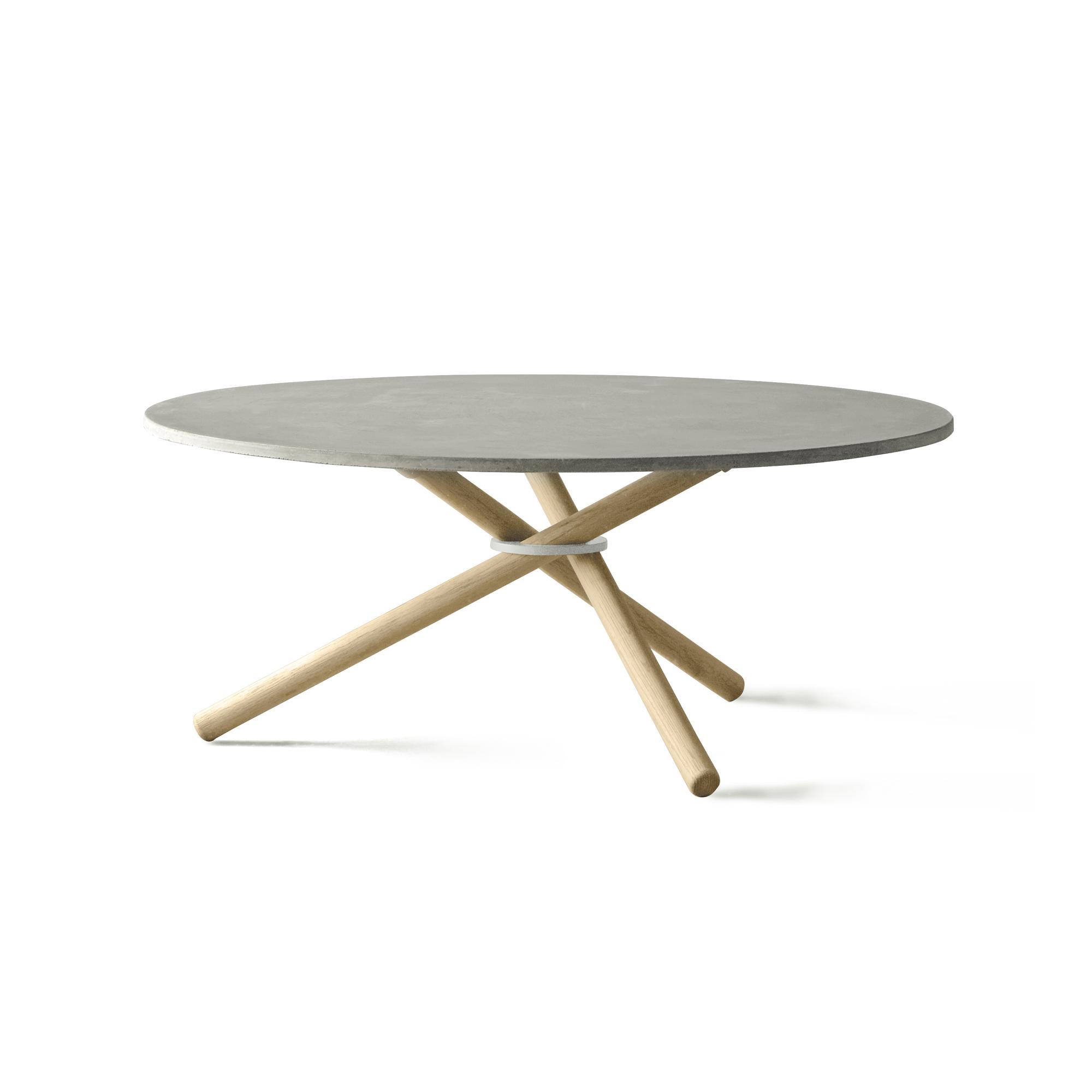 Eberhart Bertha Coffee Table Ø90 Light Concrete/Light Oak