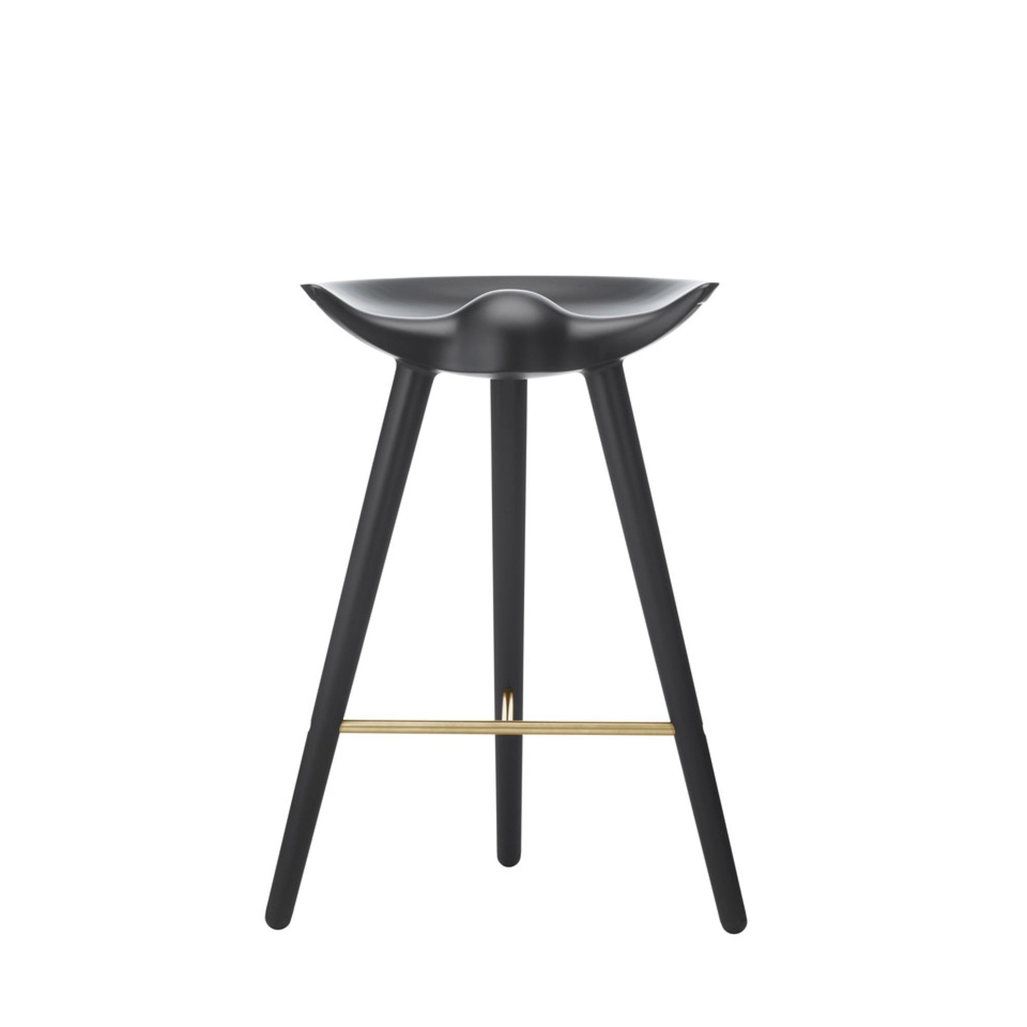 Audo ML42 Counter Bar Stool Black Stained Beech/ Brass