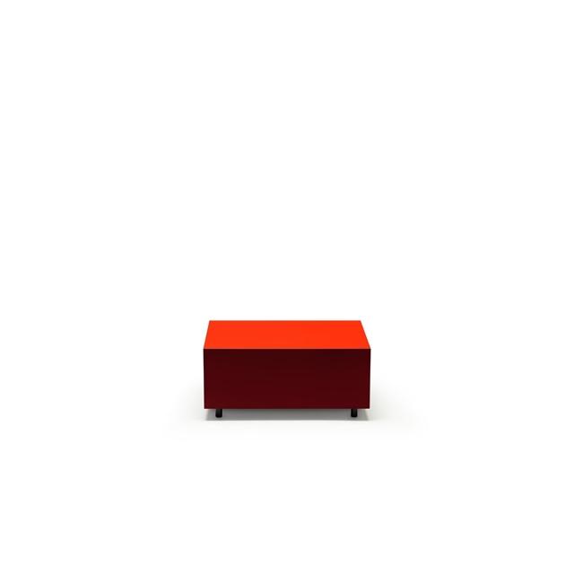 Established & Sons Bloc Sofabord Med Skuffe L64 Bright Red/Burdundy/Clay
