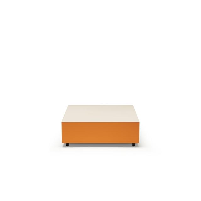 Established & Sons Bloc Sofabord Med Skuffe L85 Bright Grå/Brændt Orange/Pale Grey