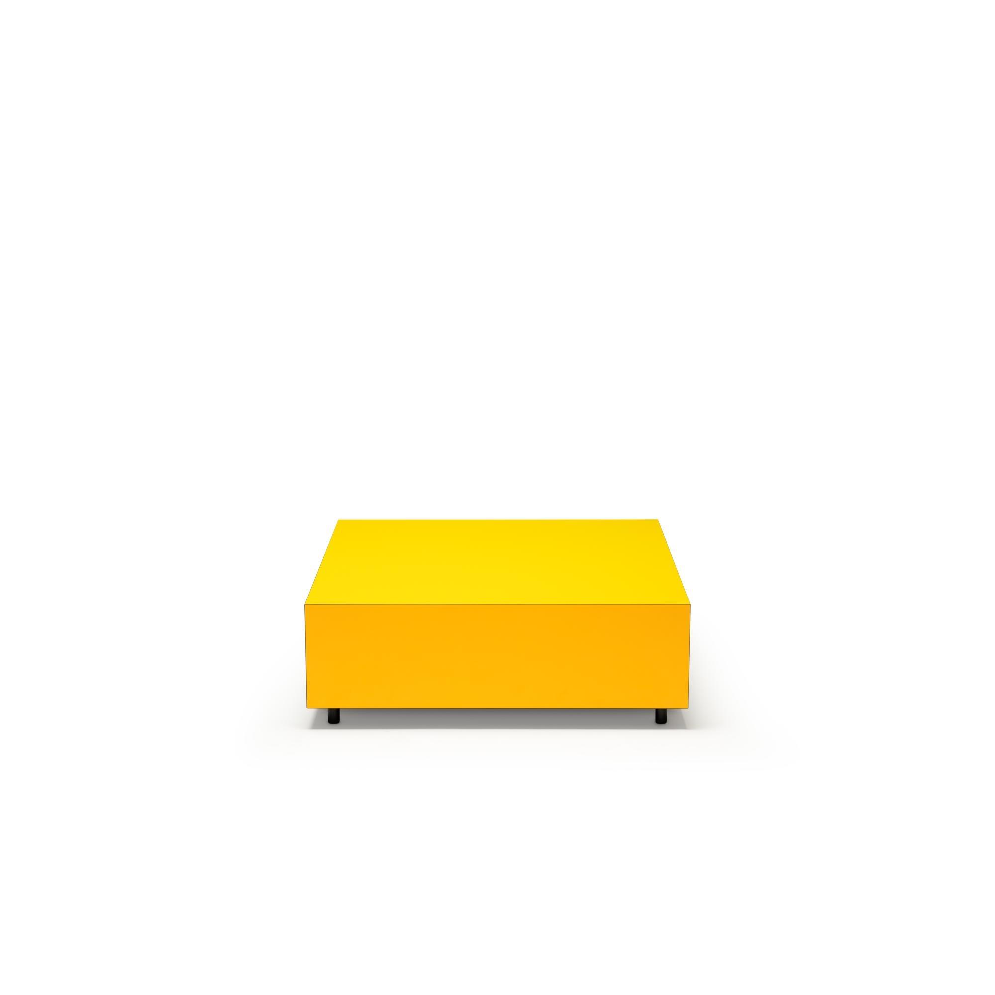 Mesa de Centro Bloc con Cajón de Established & Sons , L85, Amarillo Brillante Zinz/amarillo Señal/gris Pálido