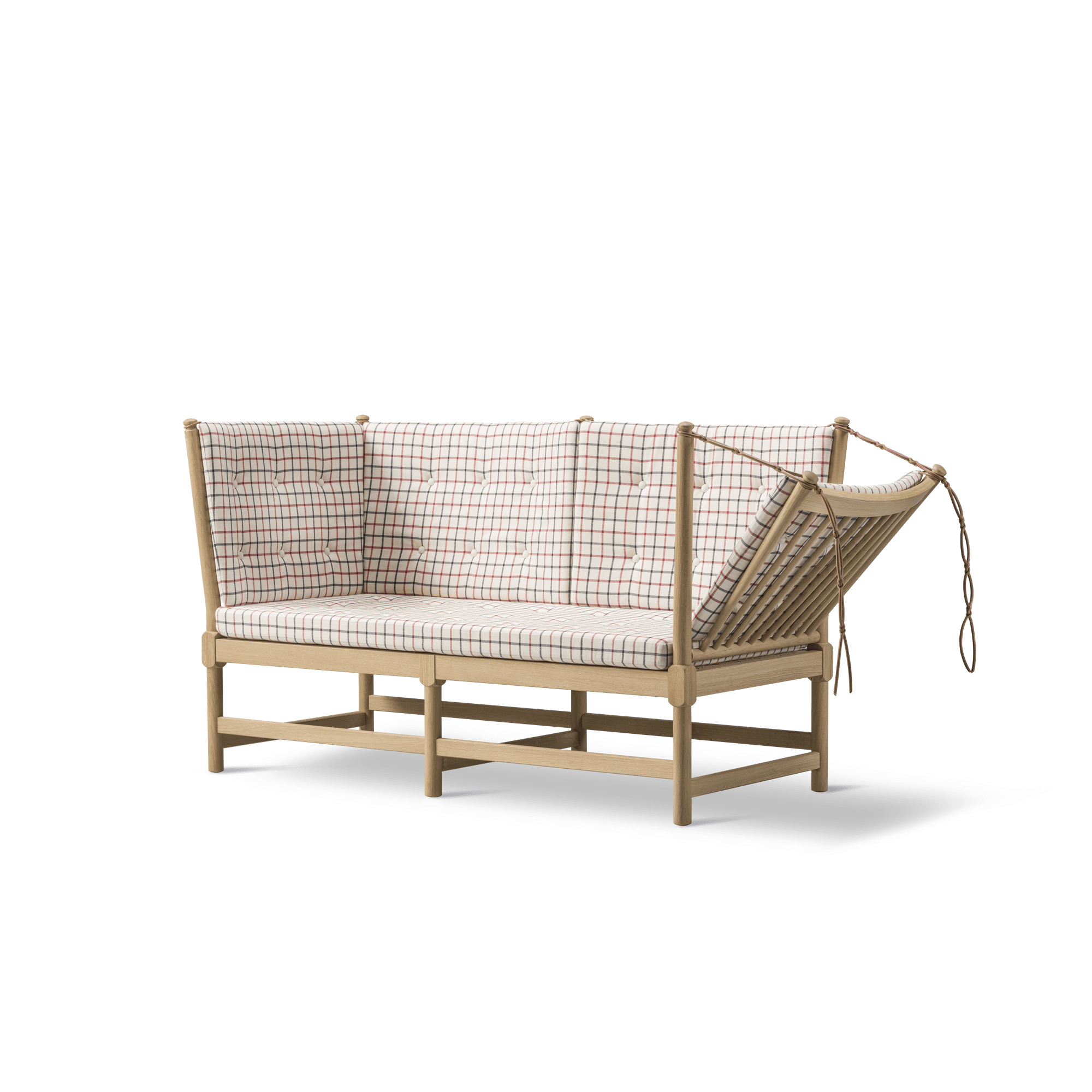 Fredericia Furniture Tremmesofa med Klap Højre inkl. Knapper Sæbebehandlet Eg/Cortil 53938