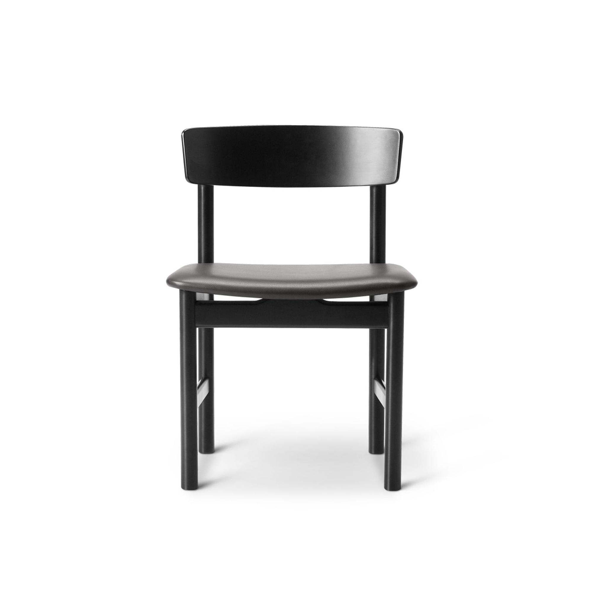 Fredericia Furniture 3236 Spisebordsstol Sort Lakeret Eg/Læder 86