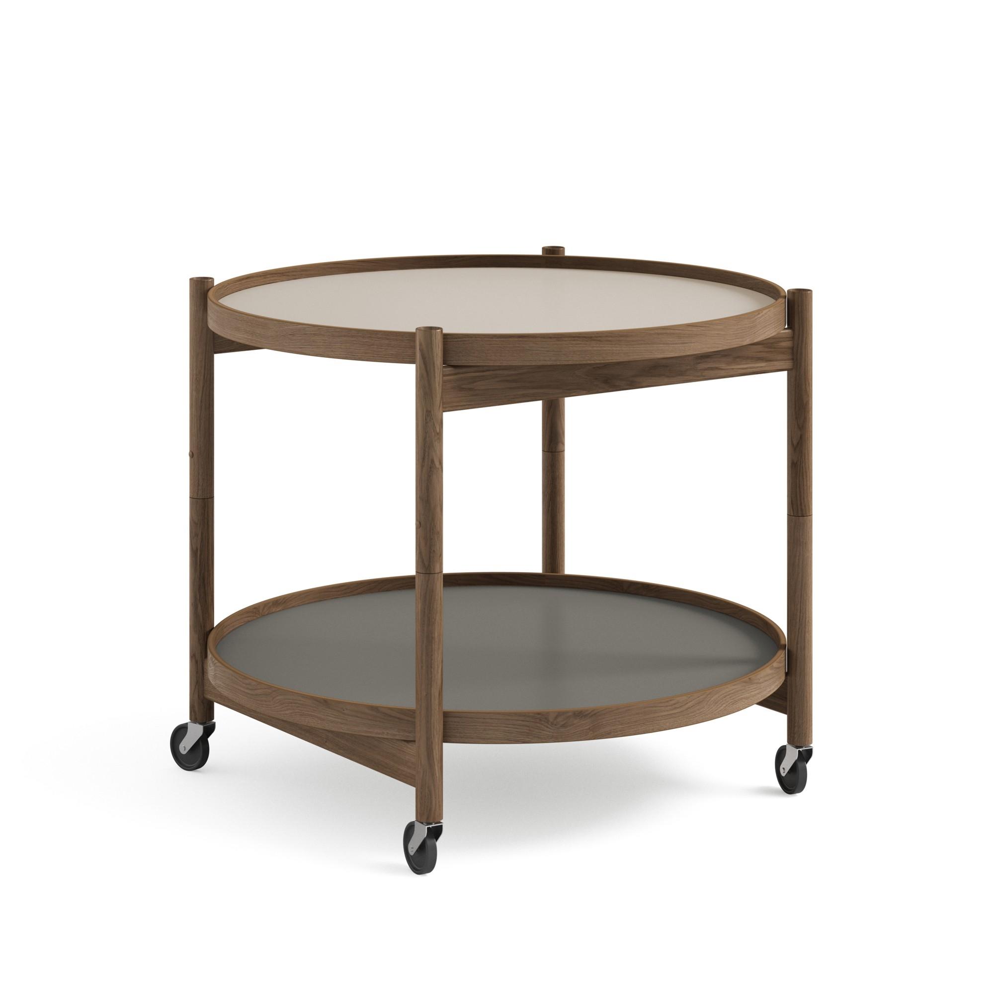 Brdr. Krüger Bølling Table Plateau Ø60 Chêne Fumé avec Plateaux en Gris/Gris Foncé