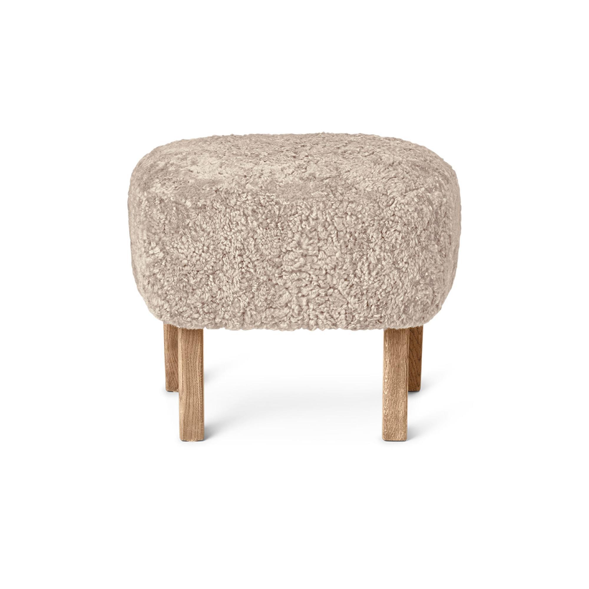 Audo Ingeborg Ottoman Natural Oak/Sheepskin Moonlight