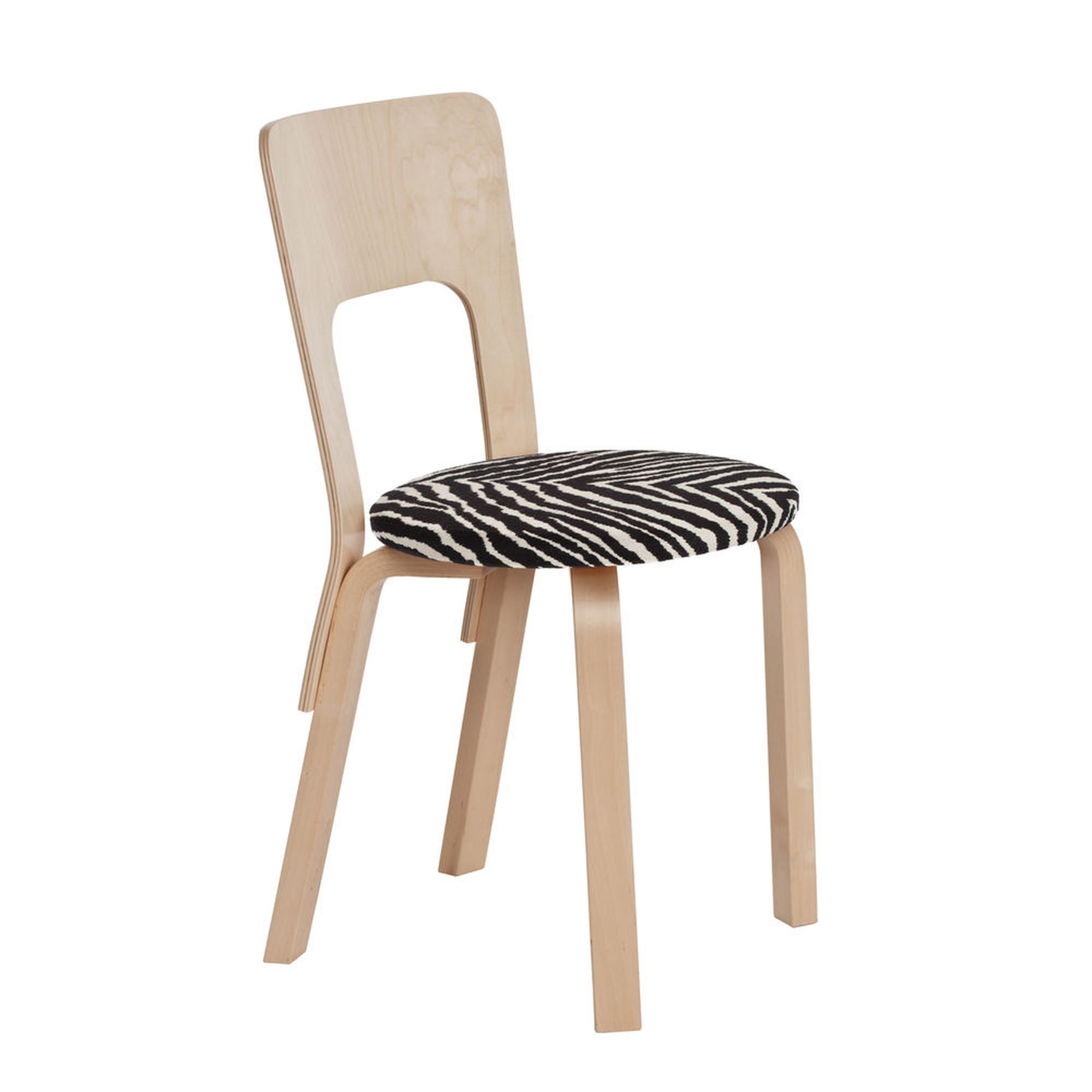 Artek 66 Krzesło do Jadalni Brzozowy/ Zebra