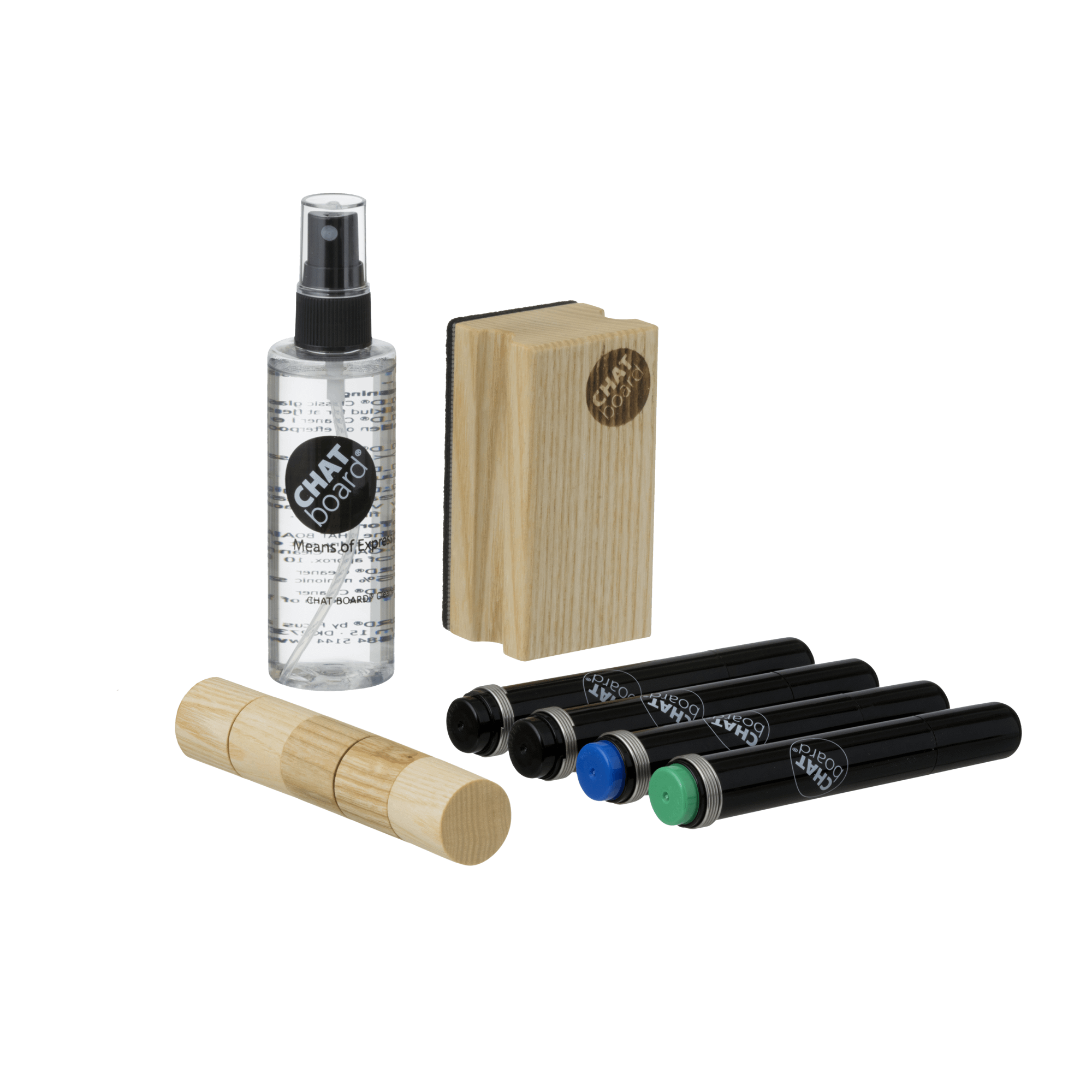 Chat Board Woody Starter Set voor borden Eiken/ Zwart/ Blauw/ Groen