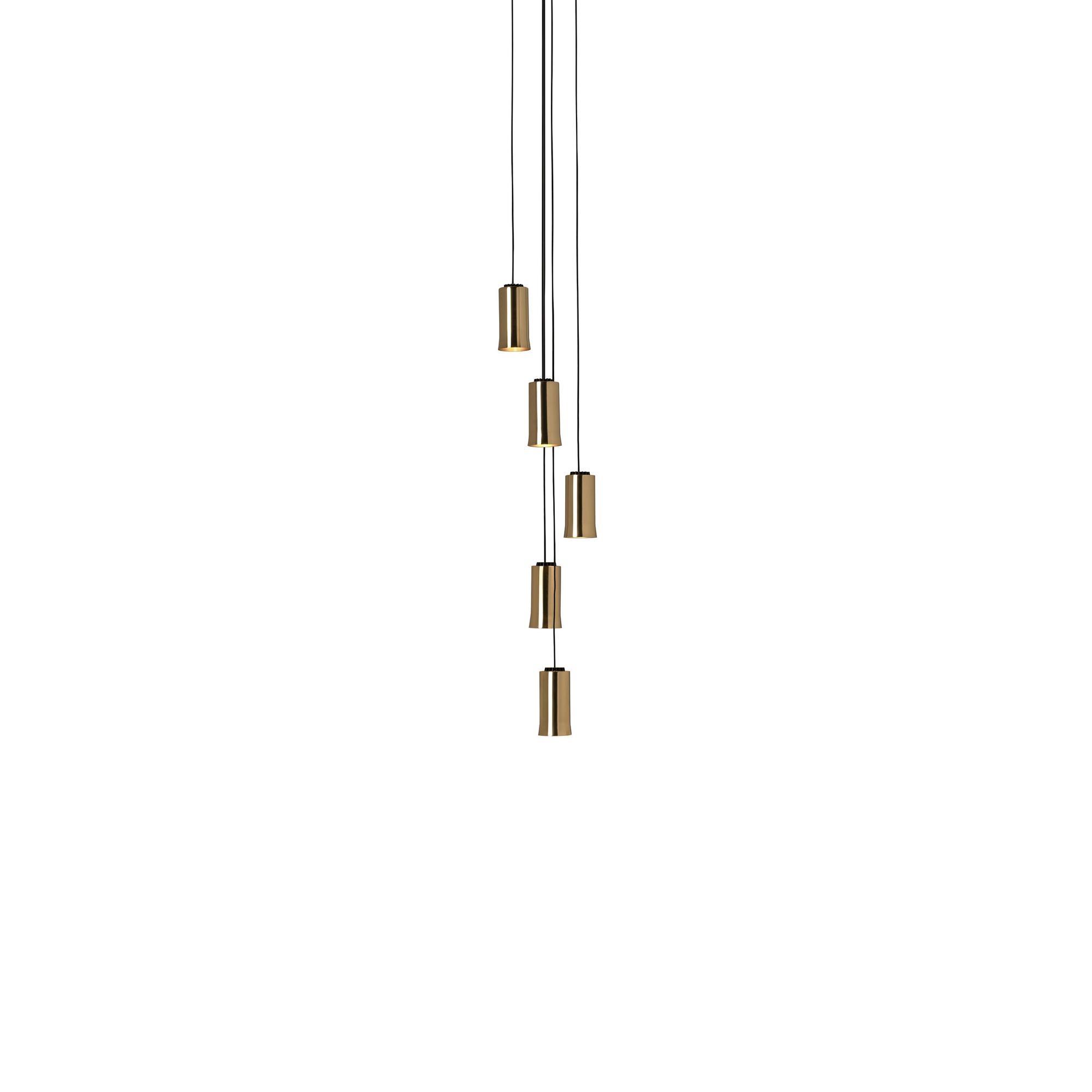Santa & Cole Cirio Cascada 5 Pendant Polished Brass