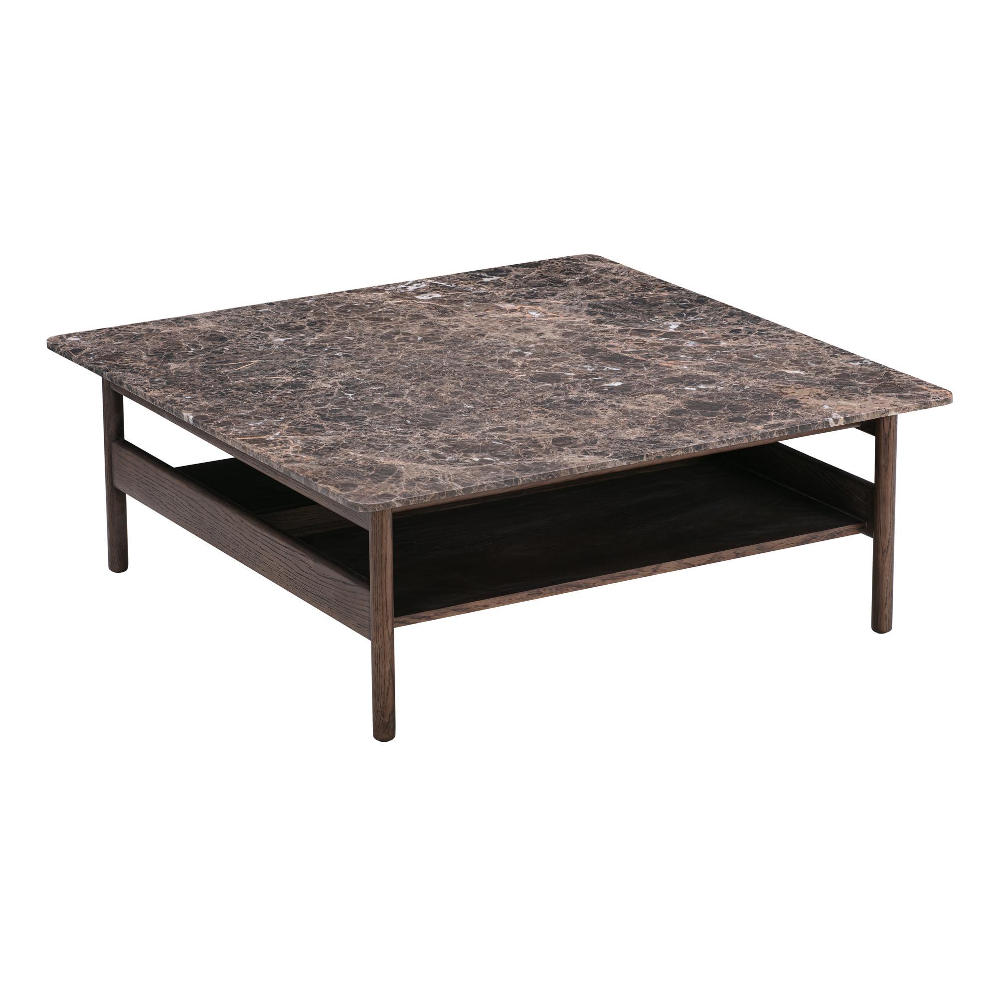 Wendelbo Collect Coffee Table 95x95 Emperador Marble/Dark Brown Oak