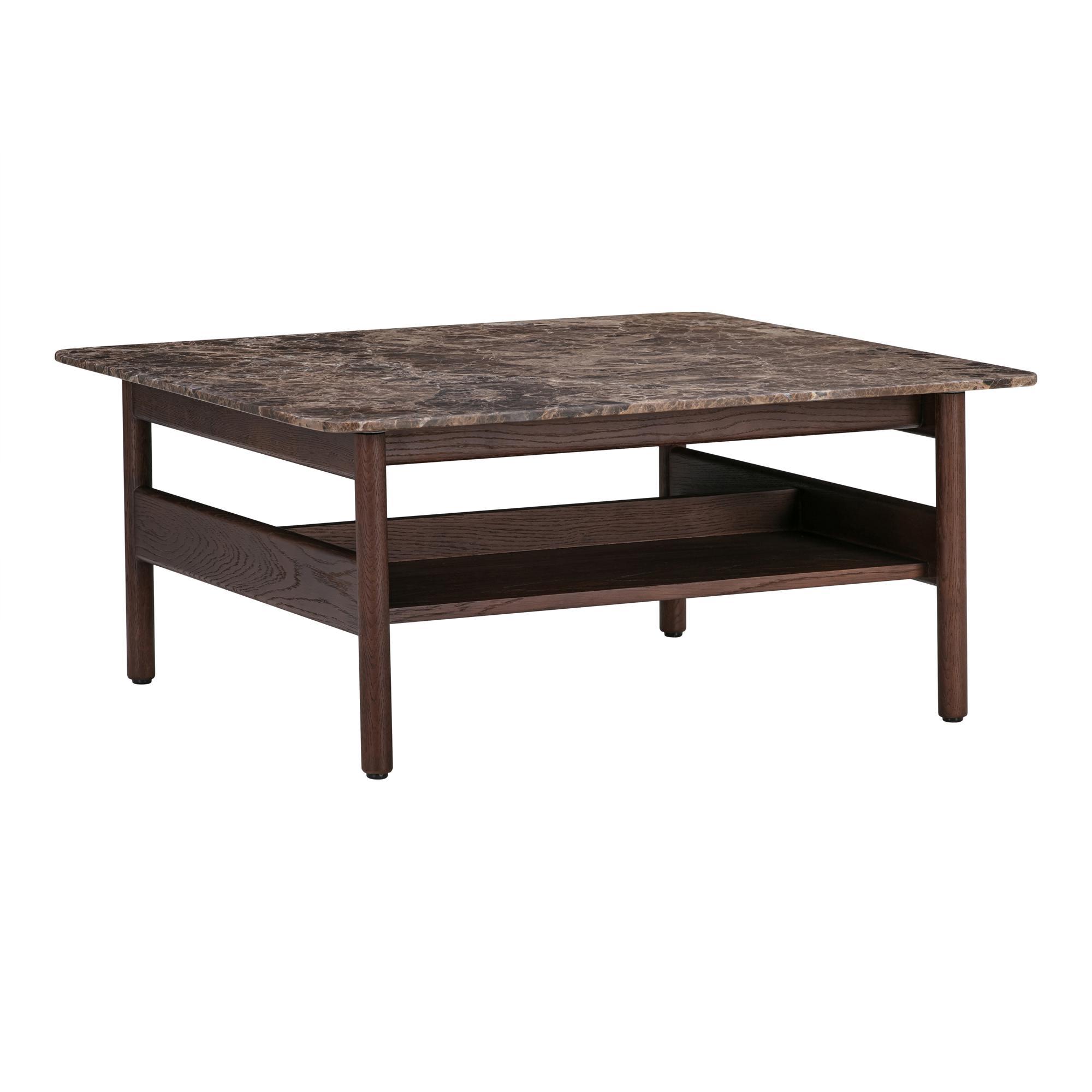 Wendelbo Collect Coffee Table 78x78 Emperador Marble/Dark Brown Oak