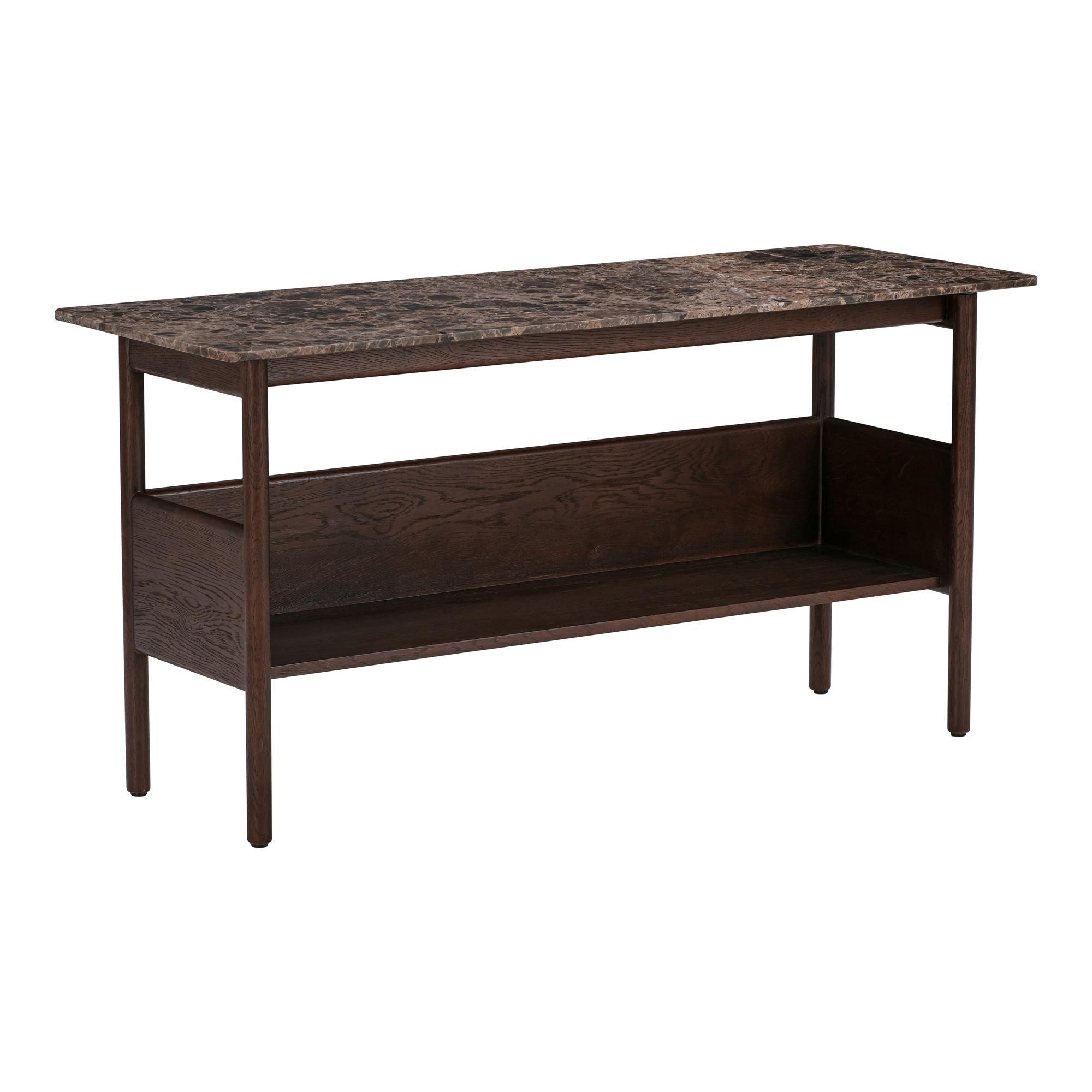 Wendelbo Collect Console Table 120x45 Emperador Marble/Dark Brown Oak