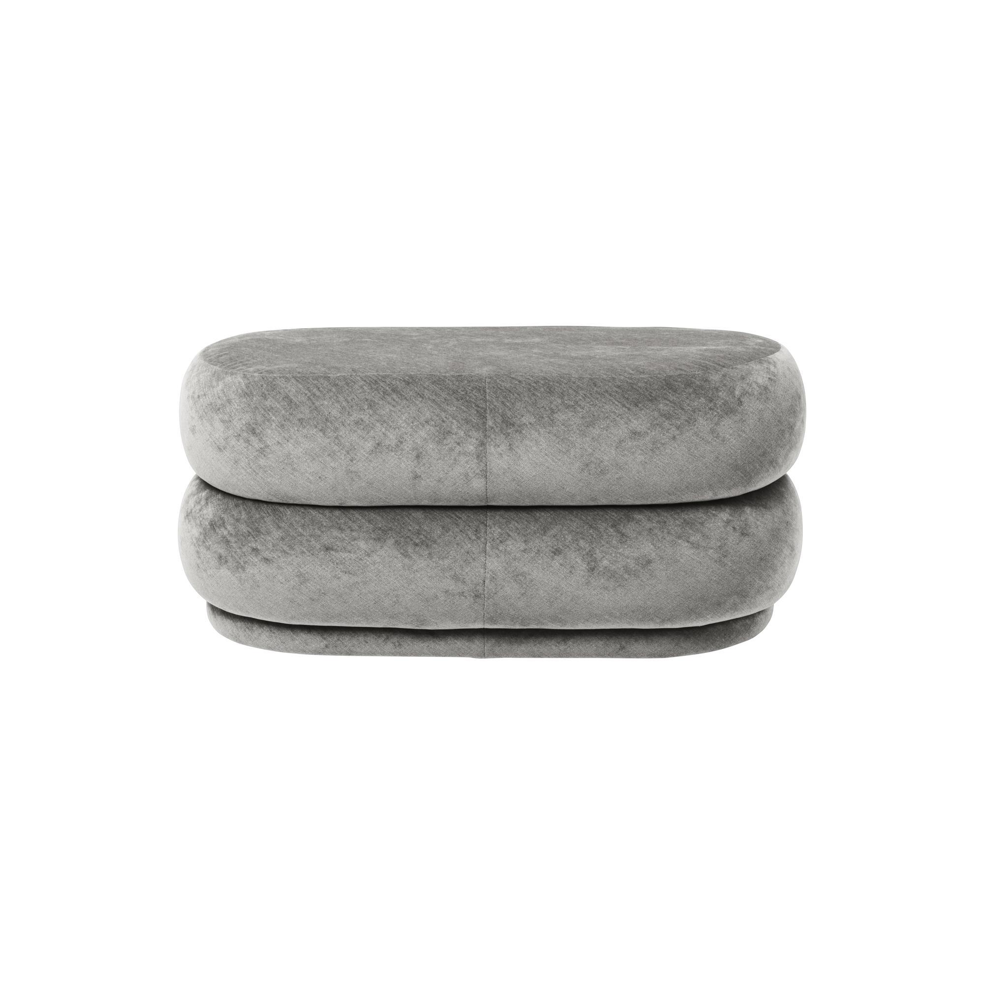 Ferm Living Oval Puff Sammet Grå