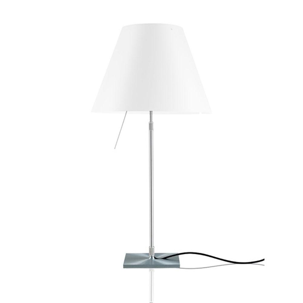 Luceplan COSTANZA Lampe à Poser en Aluminium avec Abat-jour Blanc