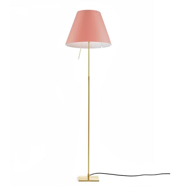 Luceplan Costanza Floor Lamp Brass/Edgy Pink W. Dimmer