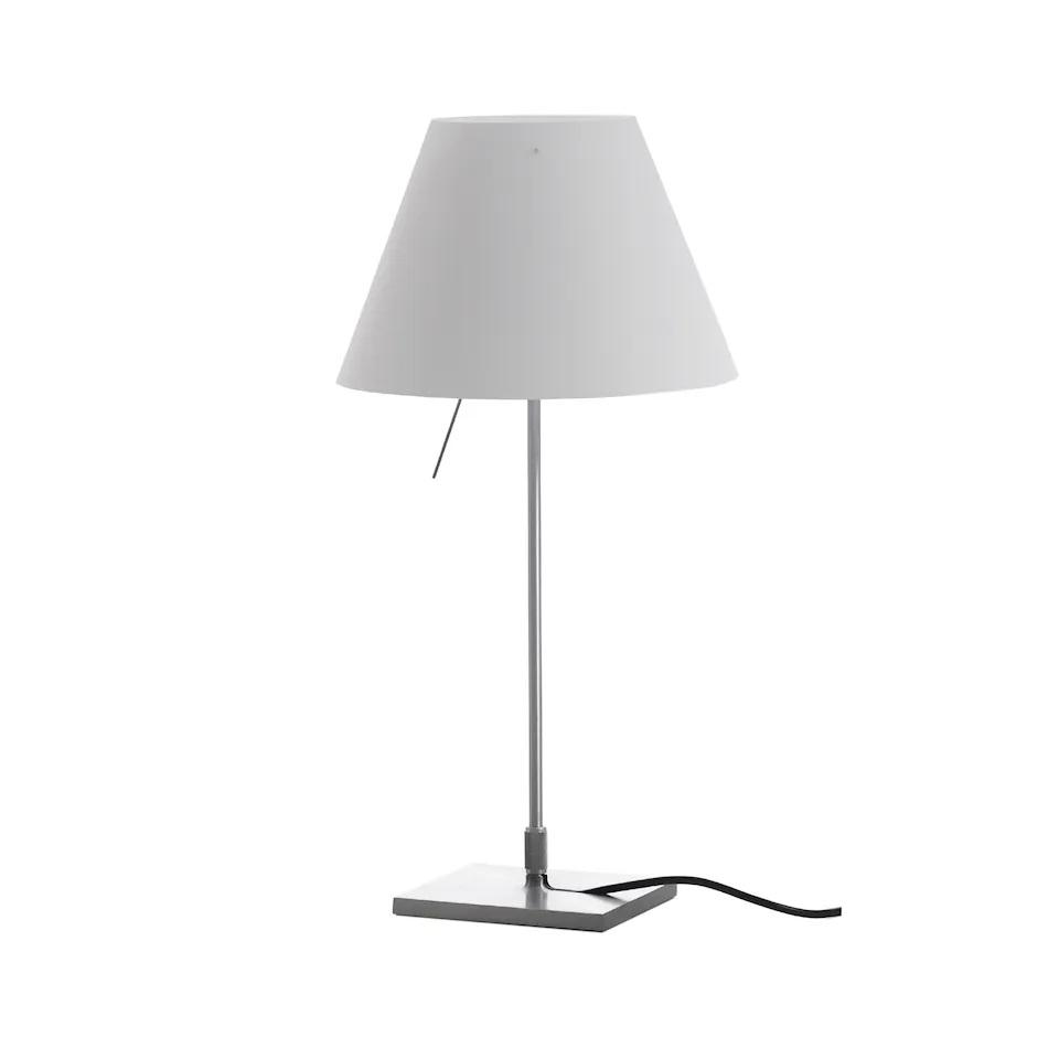 Luceplan Costanzina Bordlampe Aluminium M. Mistic Hvid Skærm