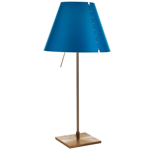 Luceplan Costanzina Tischleuchte Messing/Petrolblau