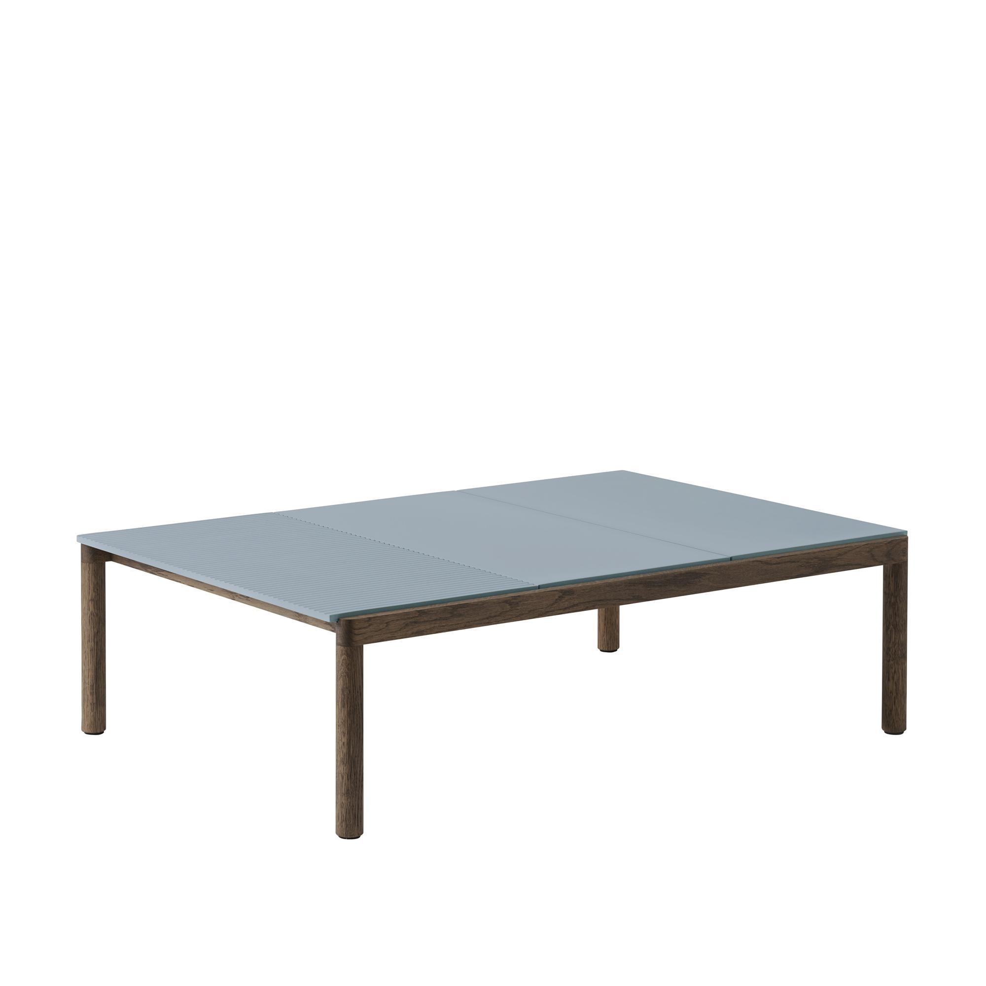Muuto Couple Coffee Table 2 Plain 1 Wavy Light Blue/ Dark Oak