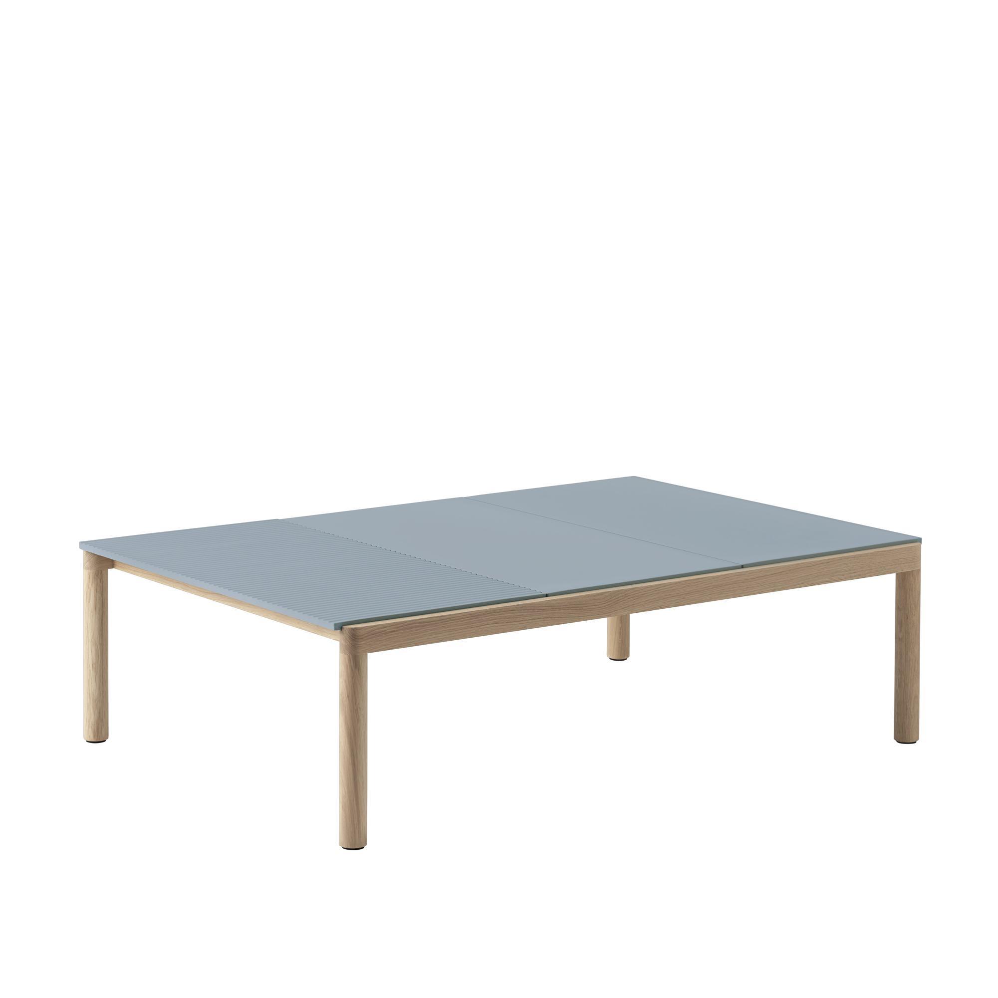 Muuto Couple Sofabord 2 Plain  1 Wavy Lyseblå/Eg