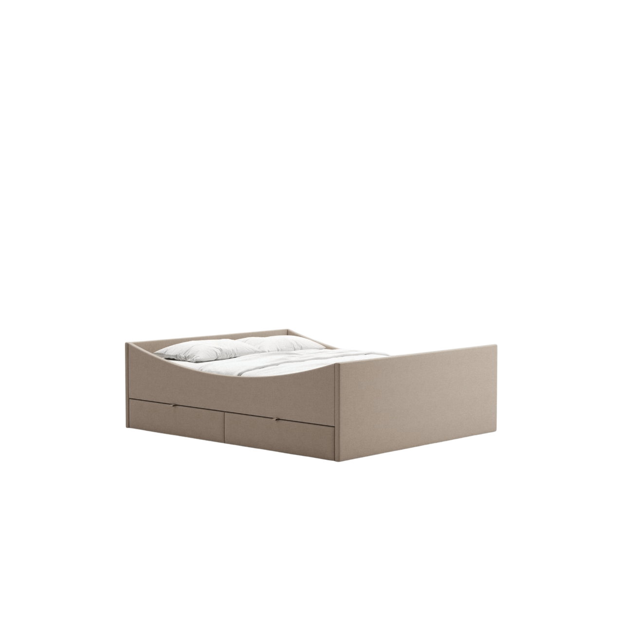 Rye Sleep böjd sängram med 4 lådor 140x210 mörkbrun