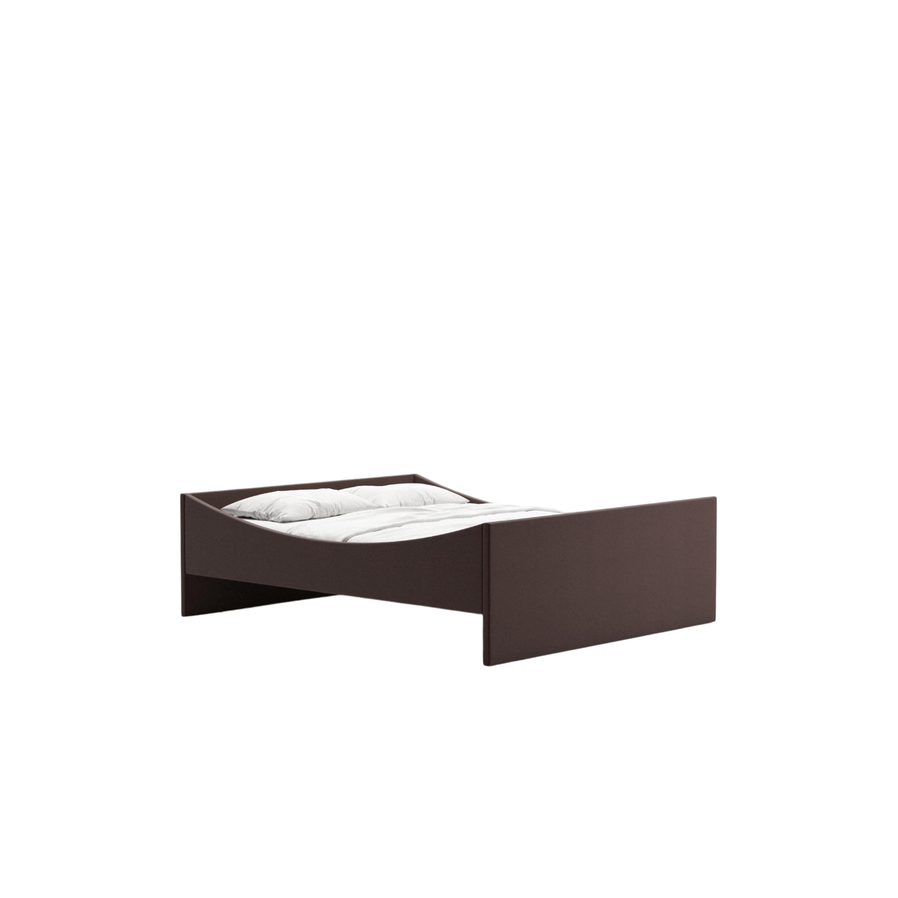 Rye Sleep gebogen bedframe 140x210 donkerbruin