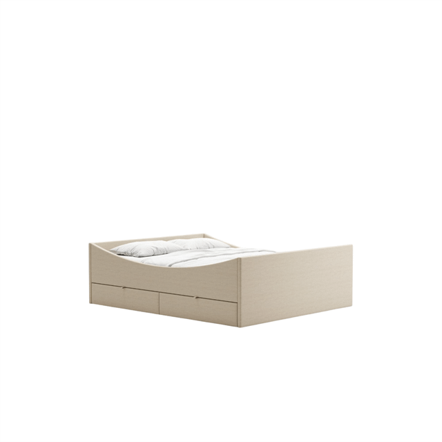 RYE Buet Sengeramme med 4 Skuffer 140x200 Lys Beige