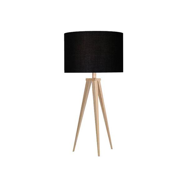 Darø Paso Bordlampe Sort Skærm Fod i Eg