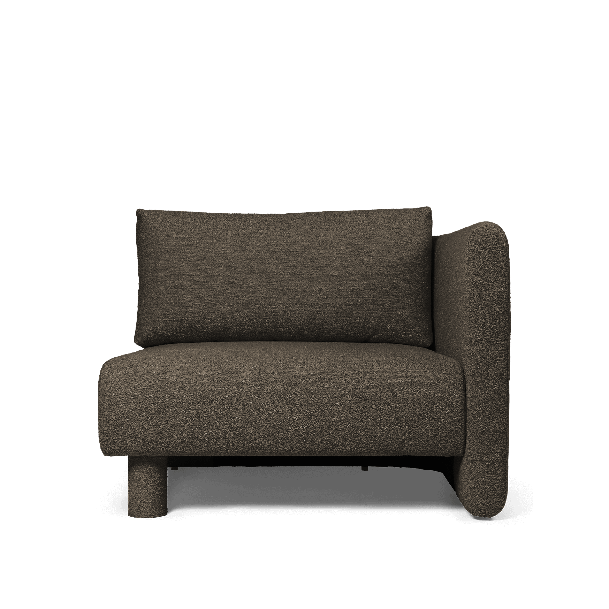 Ferm Living Dase Modul Sofa Right Soft Bouclé/Tummanruskea