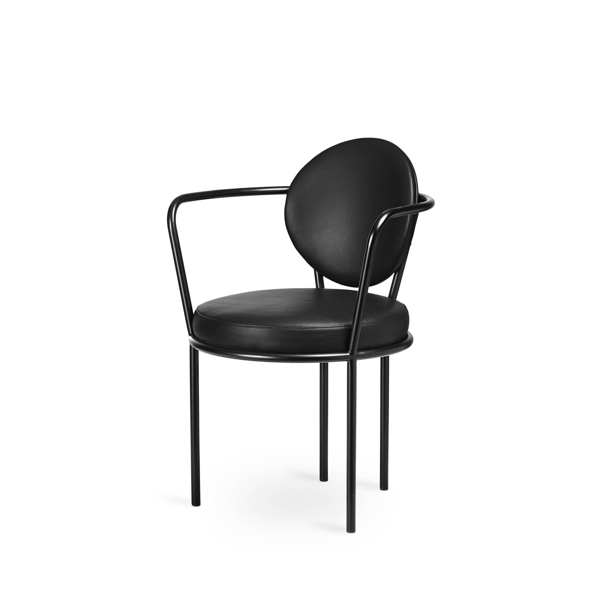 Design By Us Casablanca Spisebordsstol Læderpolstret Sort/Sort