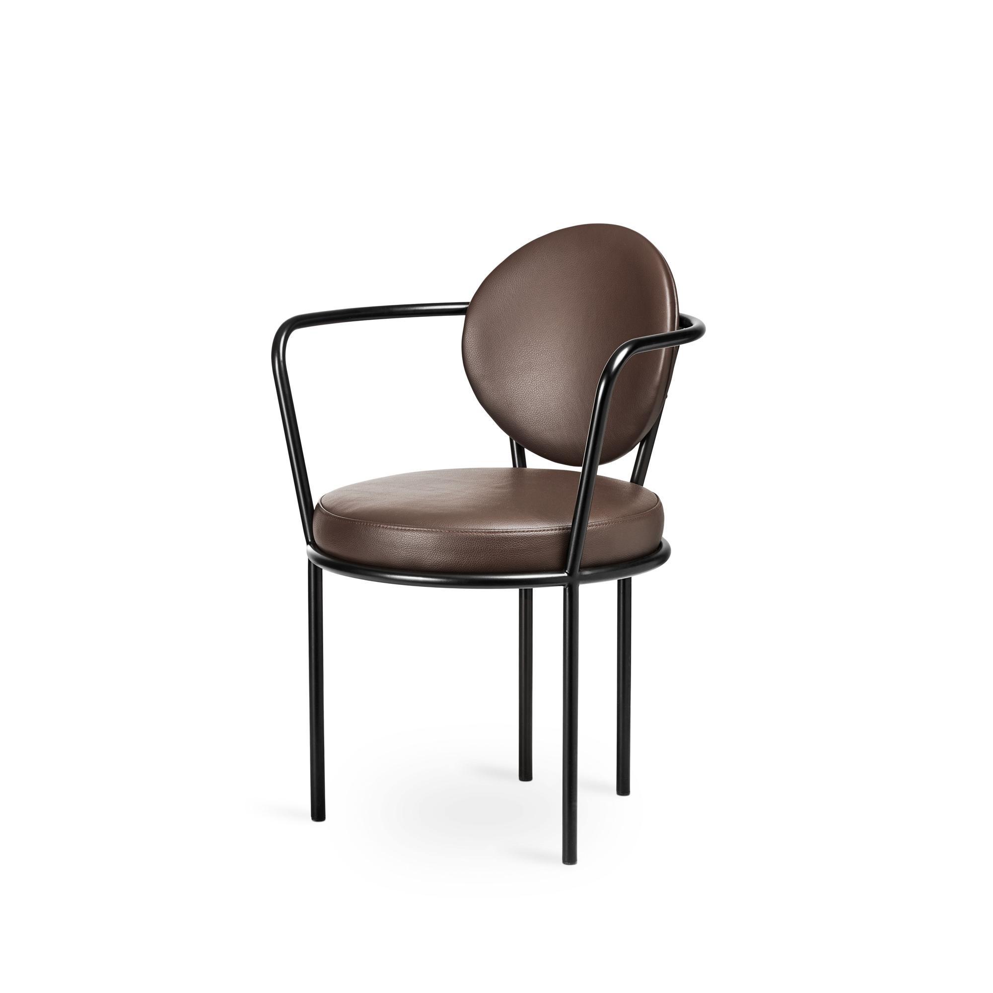 Design By Us Casablanca Matbordsstol Läderklädd Svart/ Brun