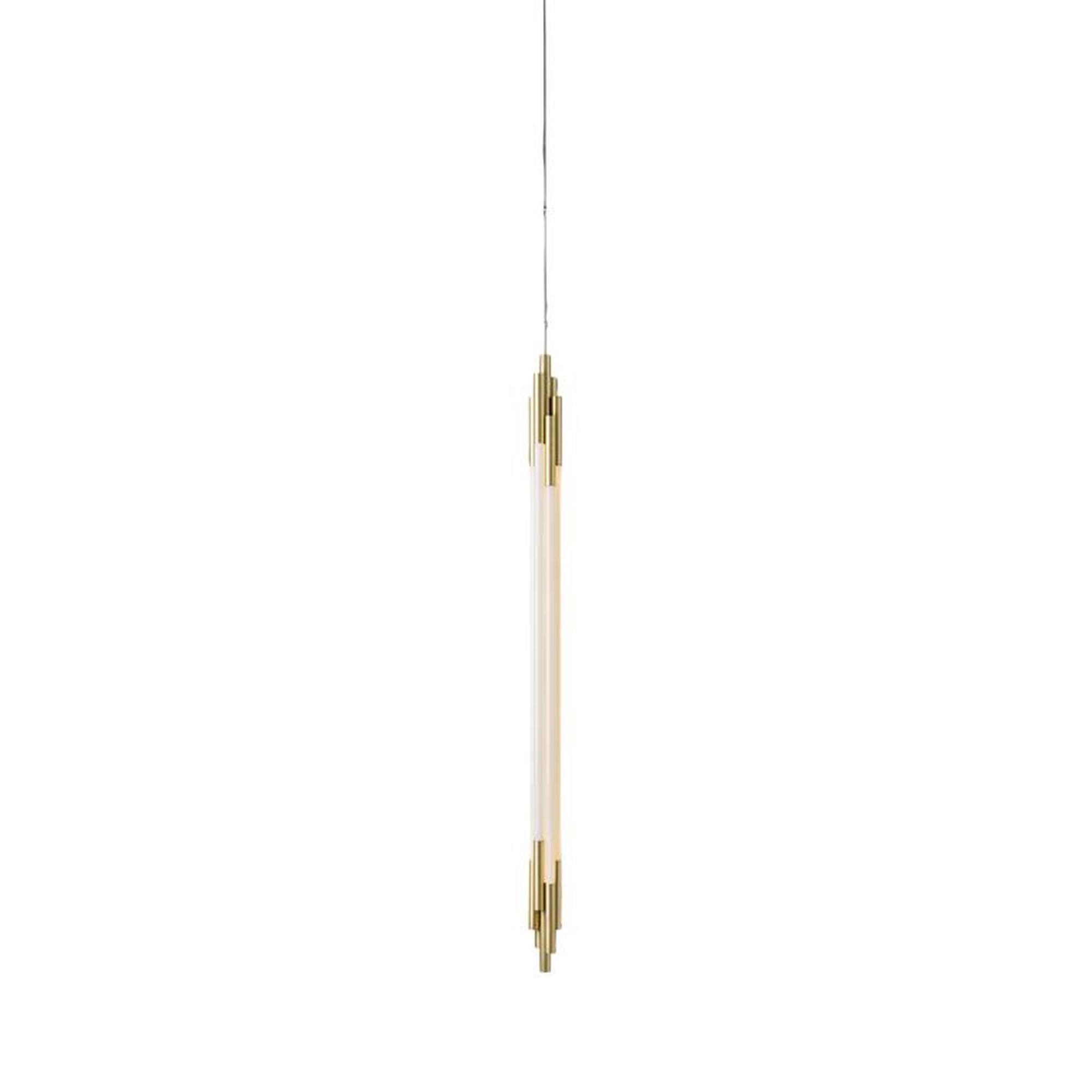 DCWéditions ORG Lampadario Verticale 2000 Ottone/Opale