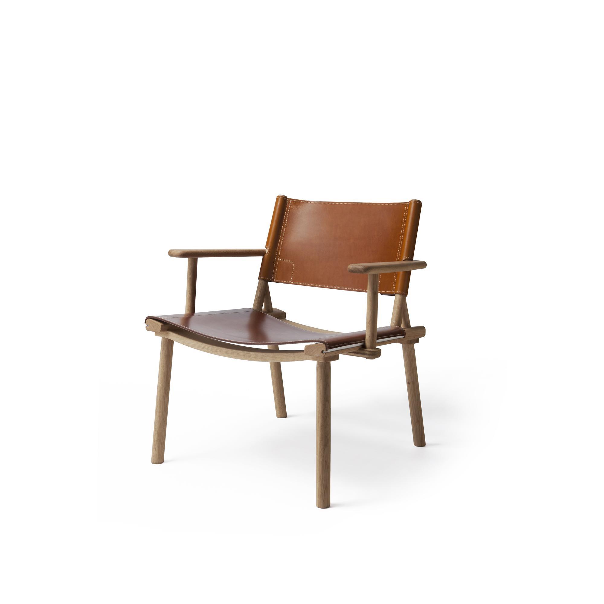 Nikari December Fauteuil Avec Accoudoirs Chêne/Chêne Fumé/Cognac