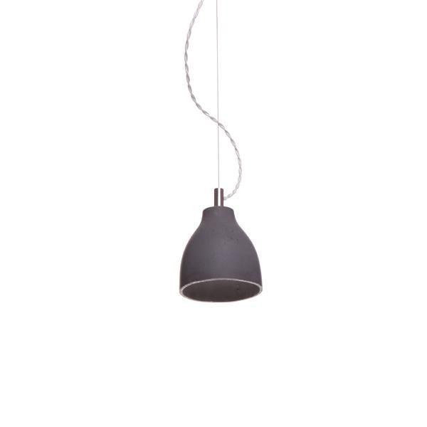 decode Heavy Light Pendant H3 Dark Concrete w. White Textile Cord