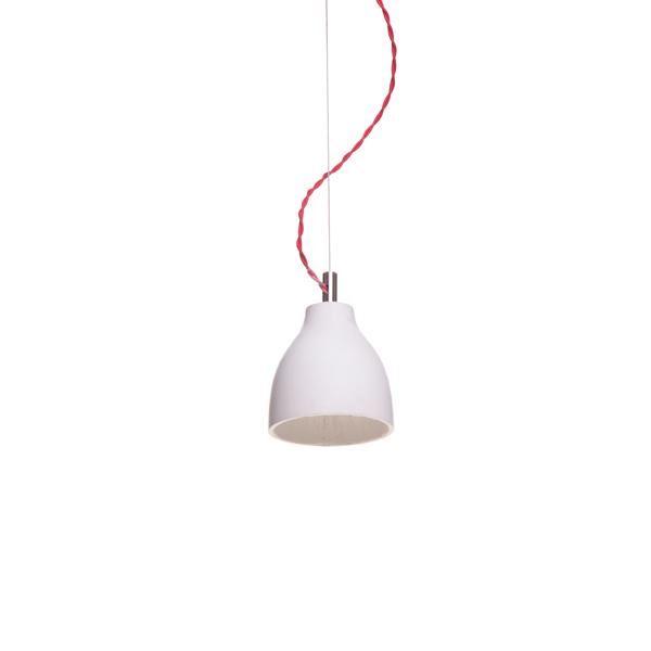 decode Heavy Light Pendel H3 Hvid Beton med Rød Stofledning