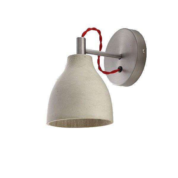 decode Heavy Wall Light Vägglampa Grå Betong med Vit Tygsladd