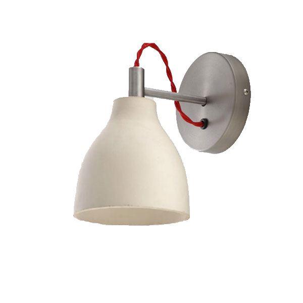 decode Heavy Wall Light Vägglampa Vit Betong med Röd Tygsladd