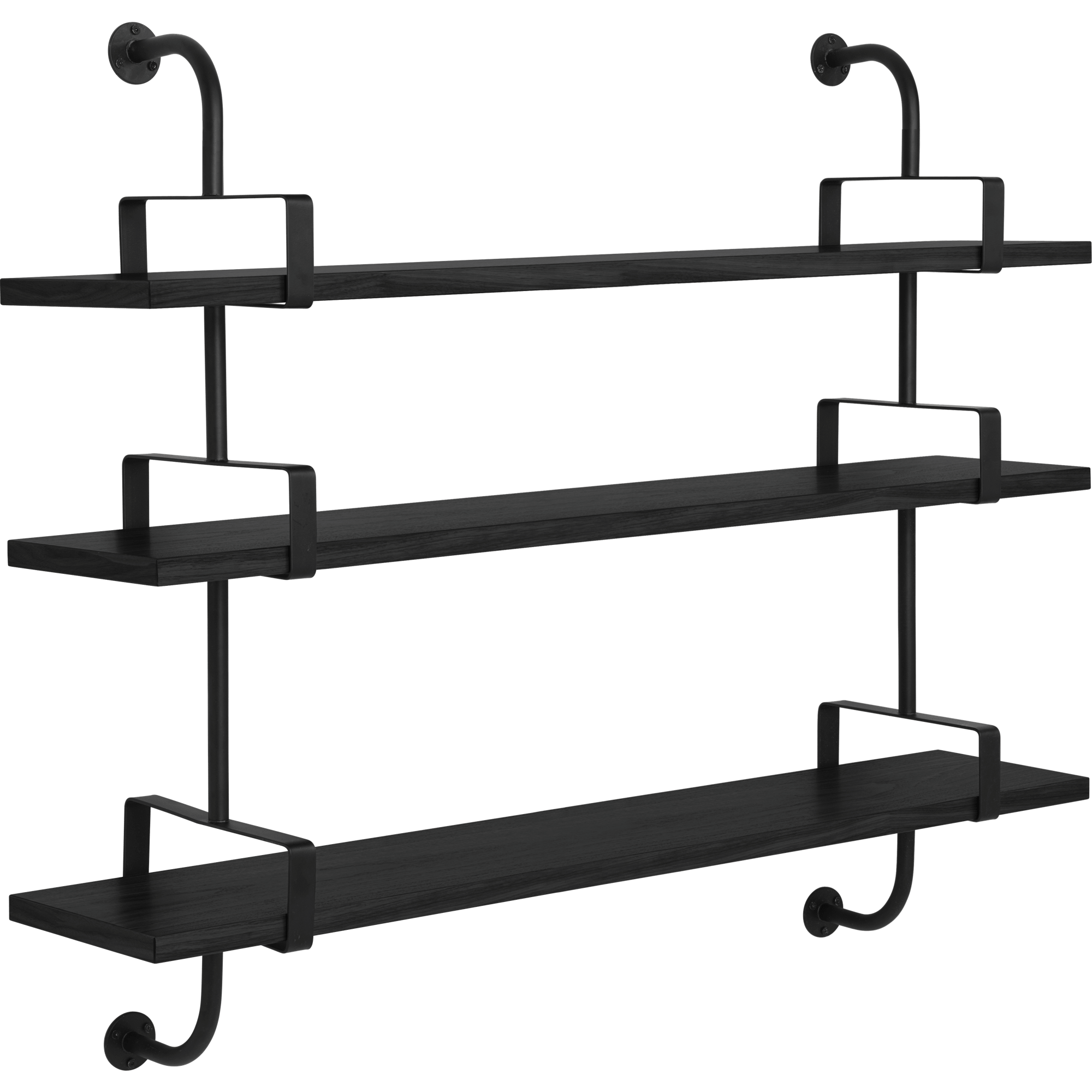 GUBI Démon Shelf L155 cm 3 Shelves Black Ash