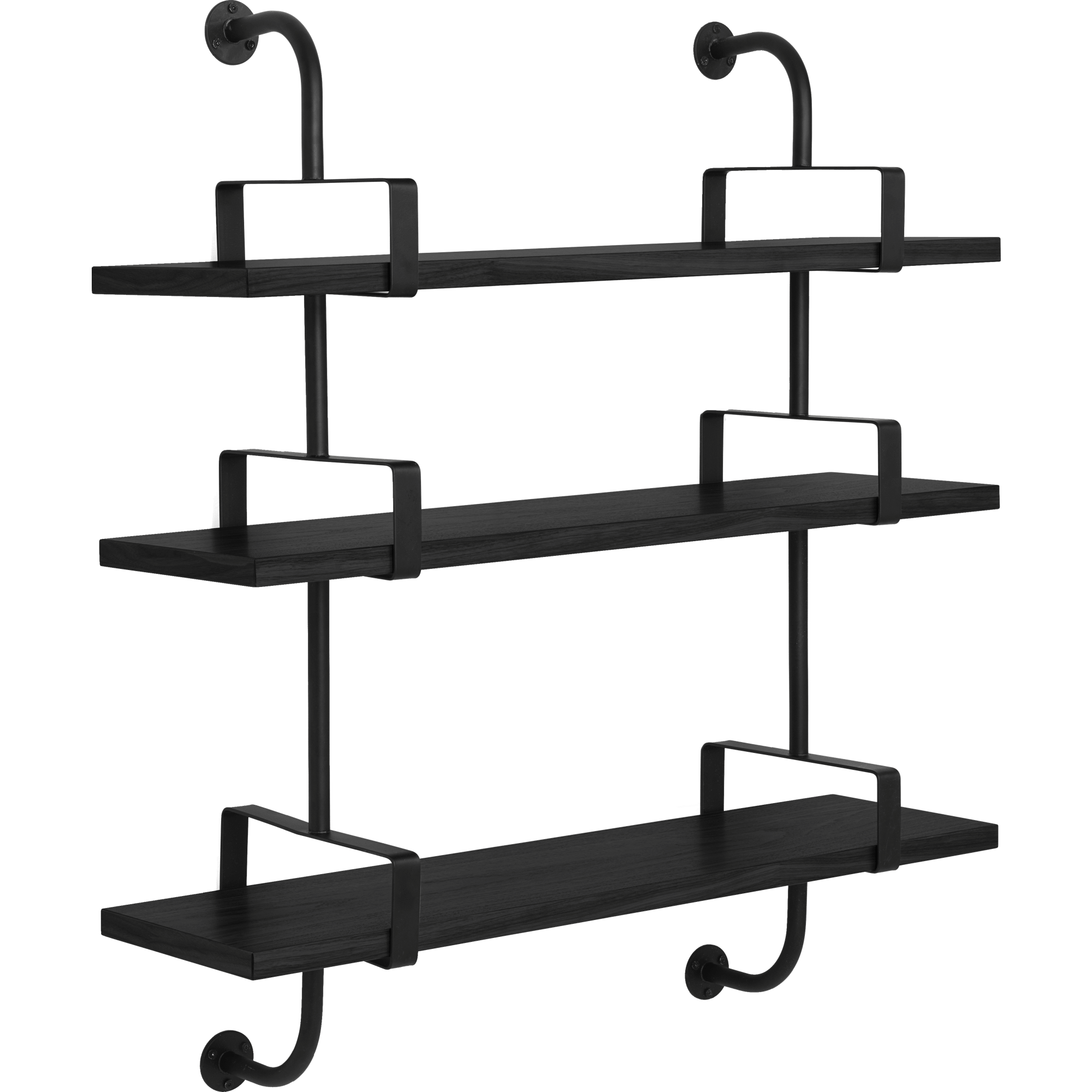 GUBI Démon Shelf L95 cm 3 Shelves Black Ash