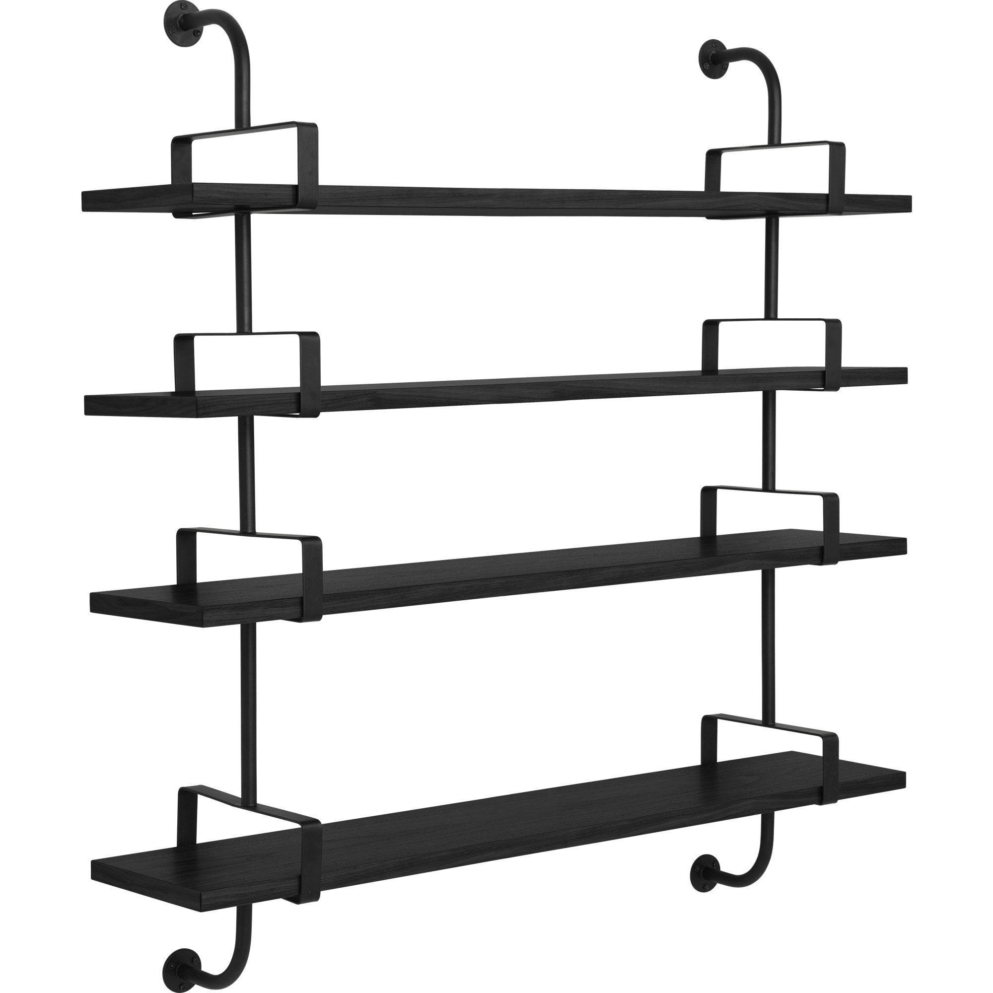 GUBI Démon Shelf L155 cm 4 Shelves Black Ash