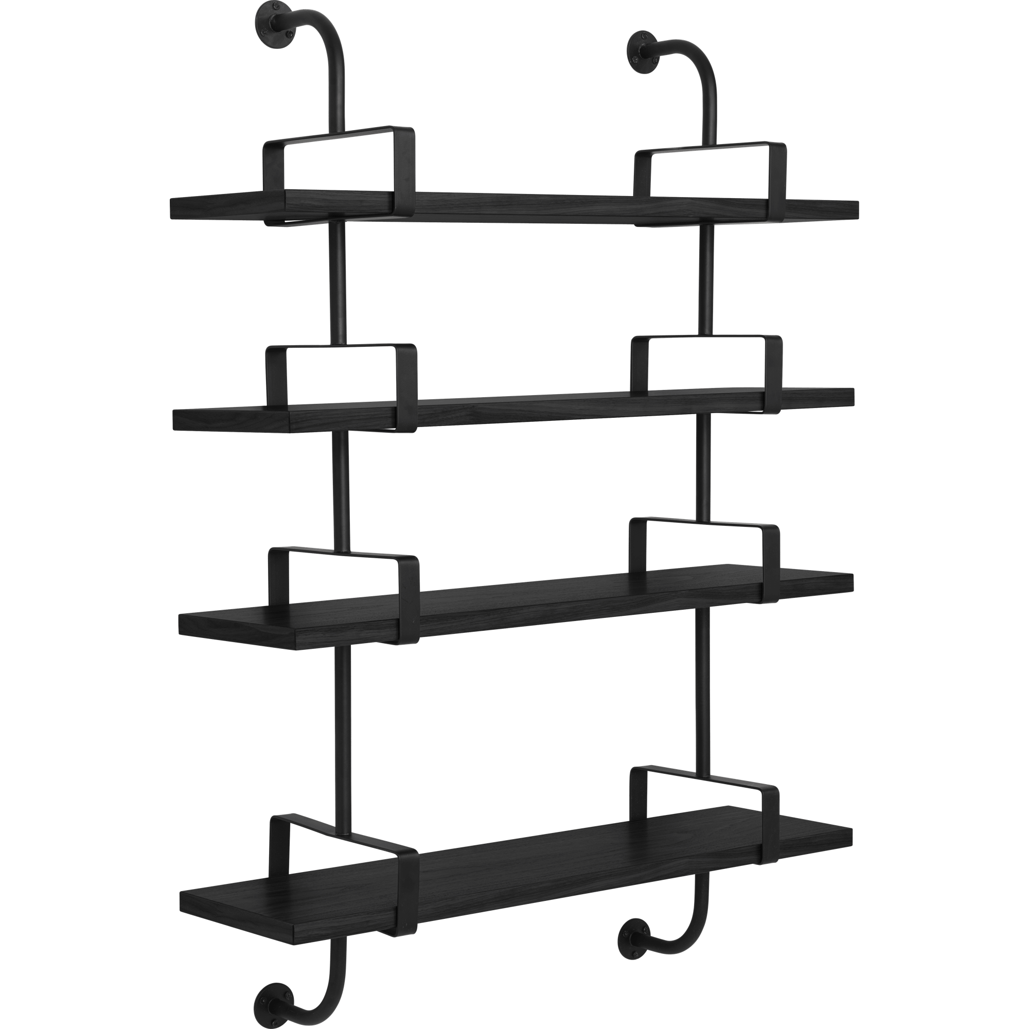 GUBI Démon Hylly L95 cm 4 Hyllyt Musta Ash