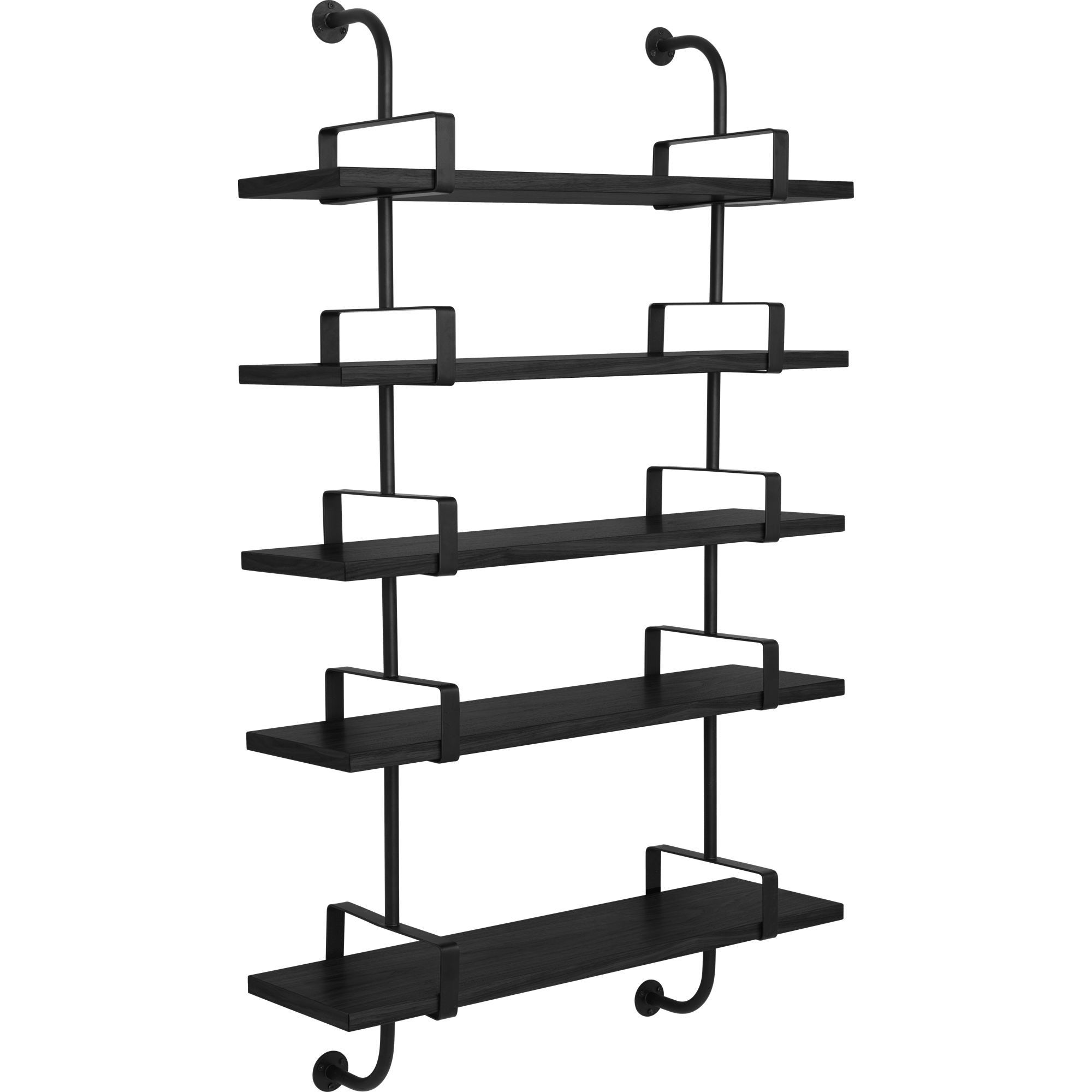 GUBI Démon Hylly L95 cm 5 Hyllyt Musta Ash