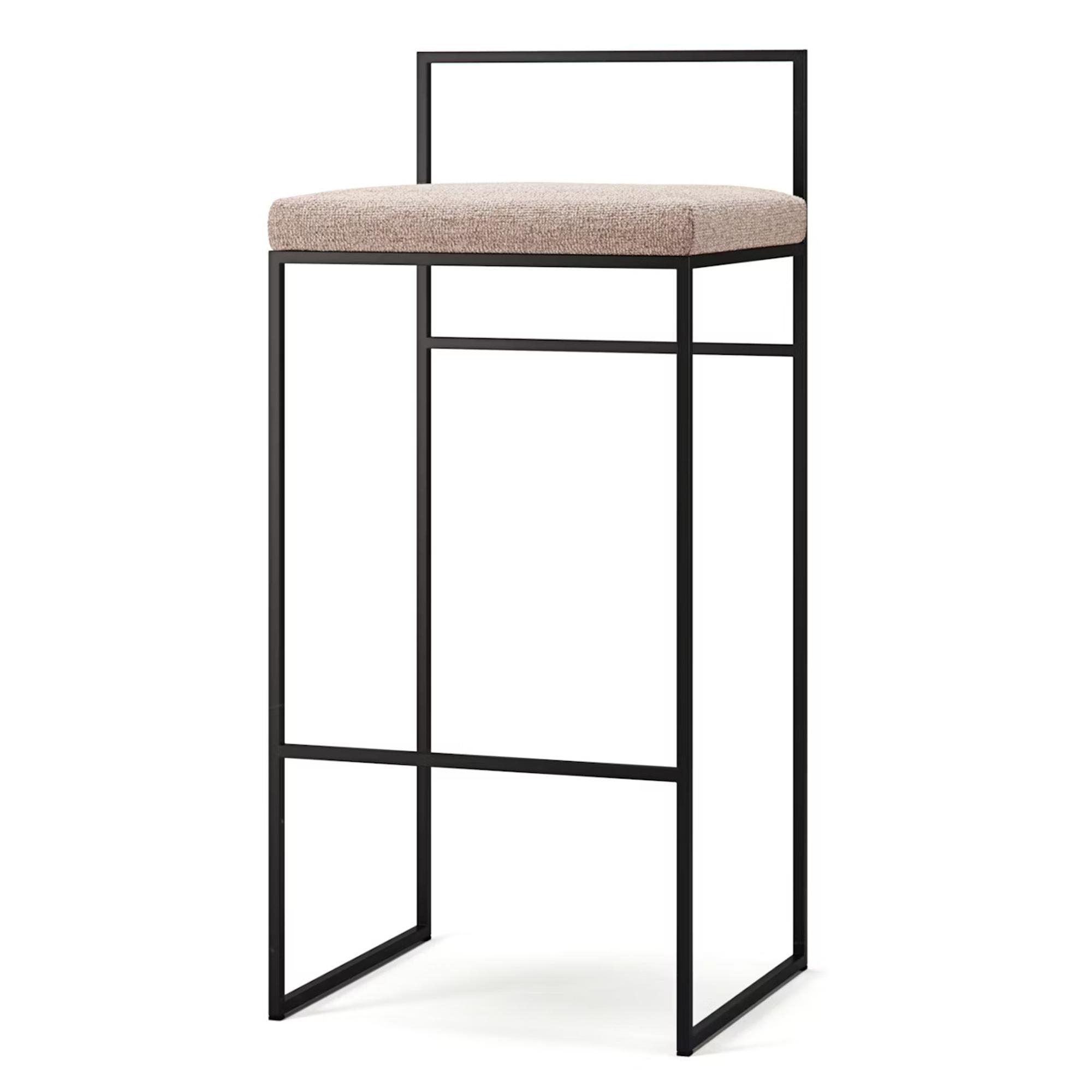 Department Barstol Med Rygstøtte 90 cm Sort/Pale Rose
