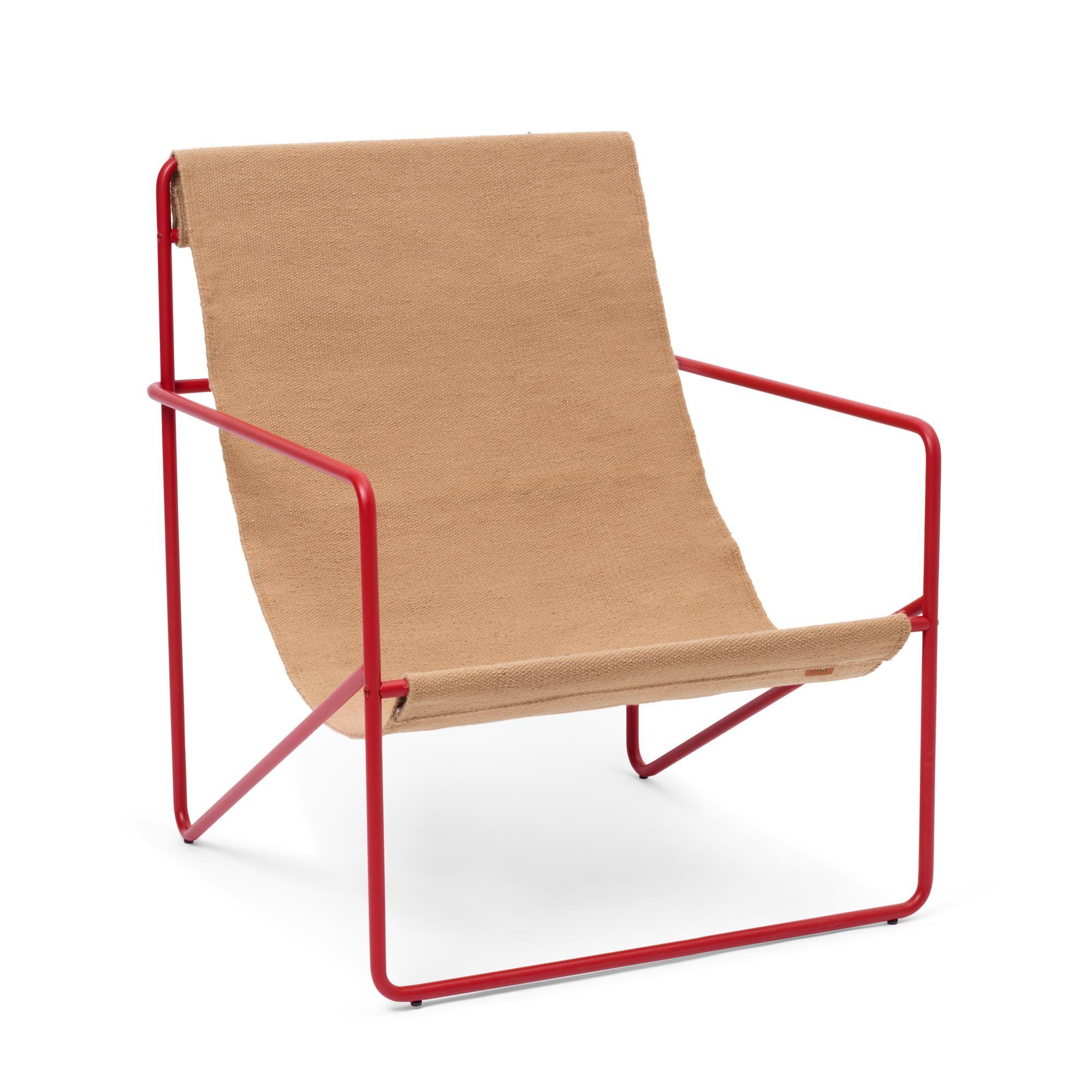 Ferm Living Desert Fåtölj Poppy Röd/ Sandfärgad