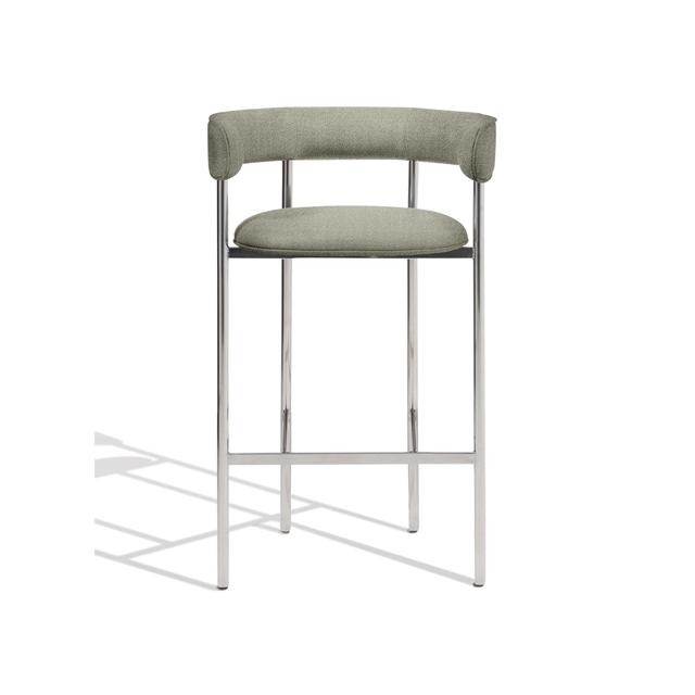 Font Bar Stool with Armrest 75 cm Vidar 222/Polished Steel Frame