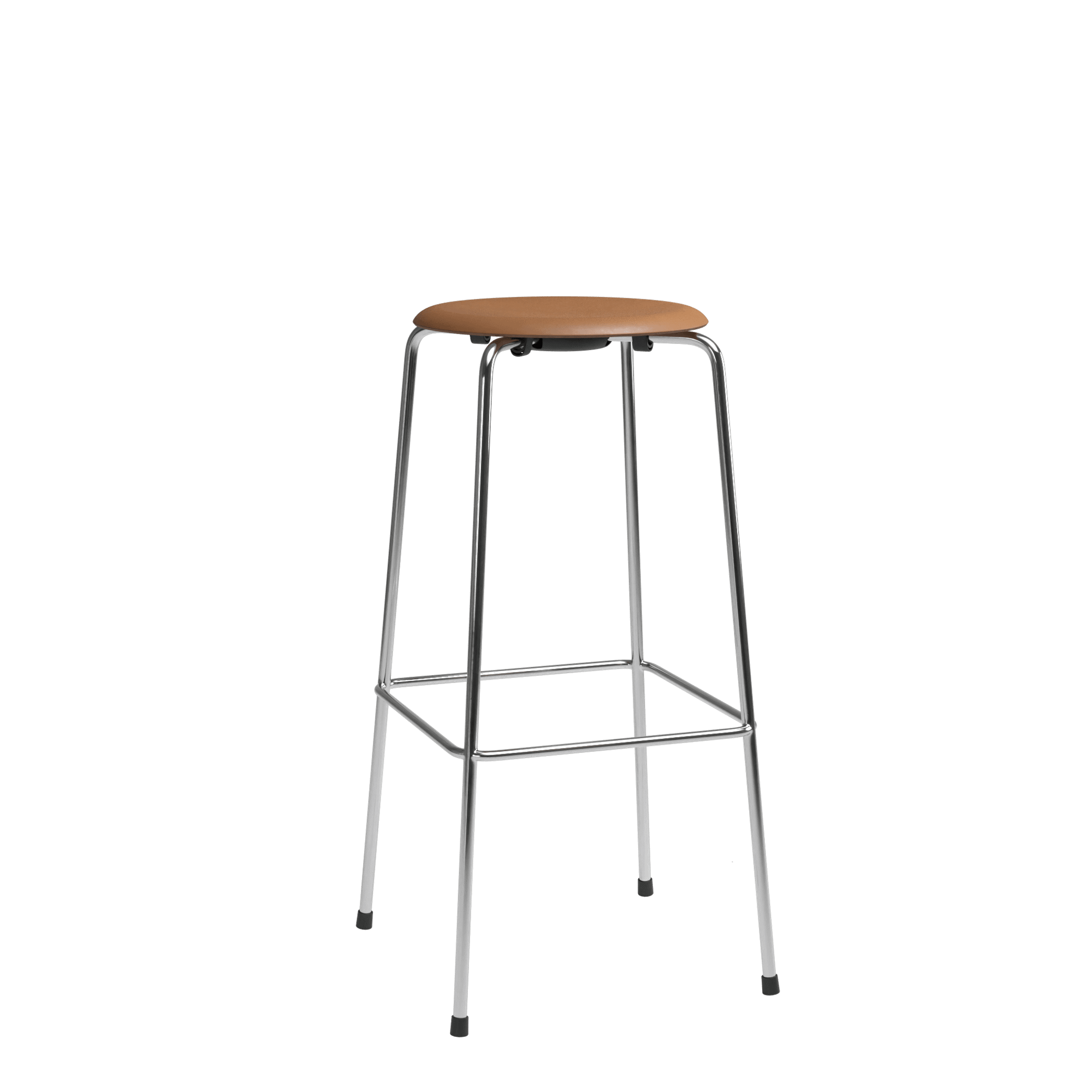 Cromo da Bar Fritz Hansen High Dot H76 A 4 Gambe Cromato/pelle