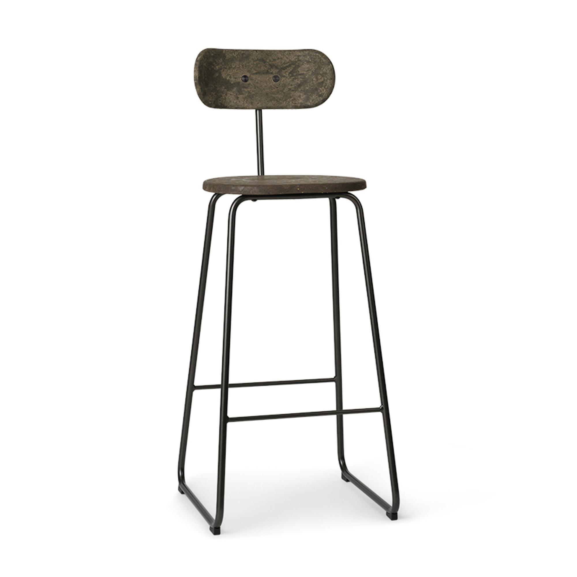 Mater Earth Bar Stool With Backrest 74 cm Coffee Dark