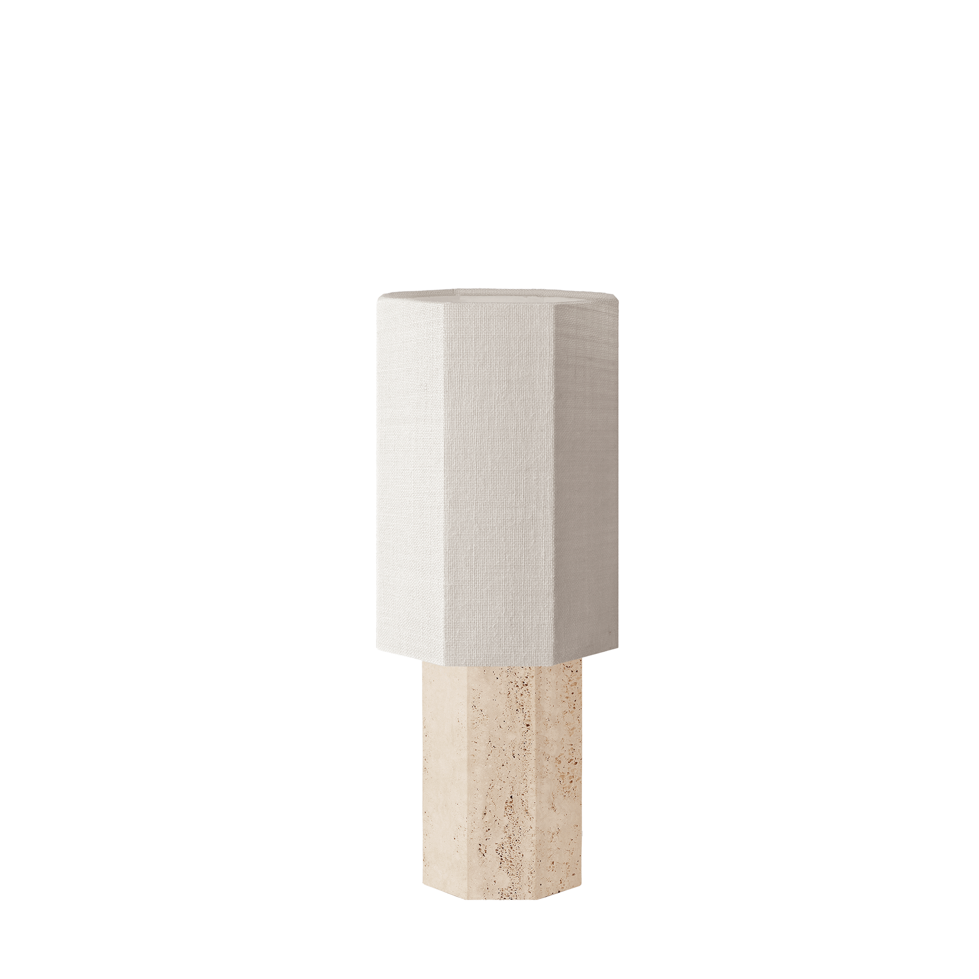 Lámpara de Mesa Louise Roe Eight Over Eight Pequeño de Travertino/yute Blanco
