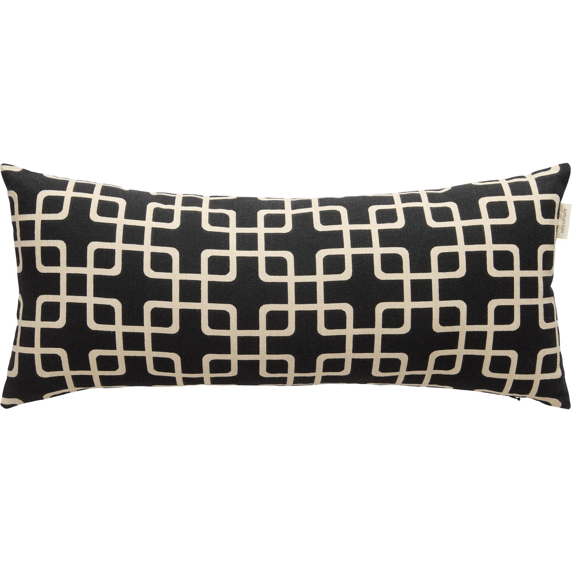 Decotique Elegance Kussen 30x70 cm Zwart/ Wit