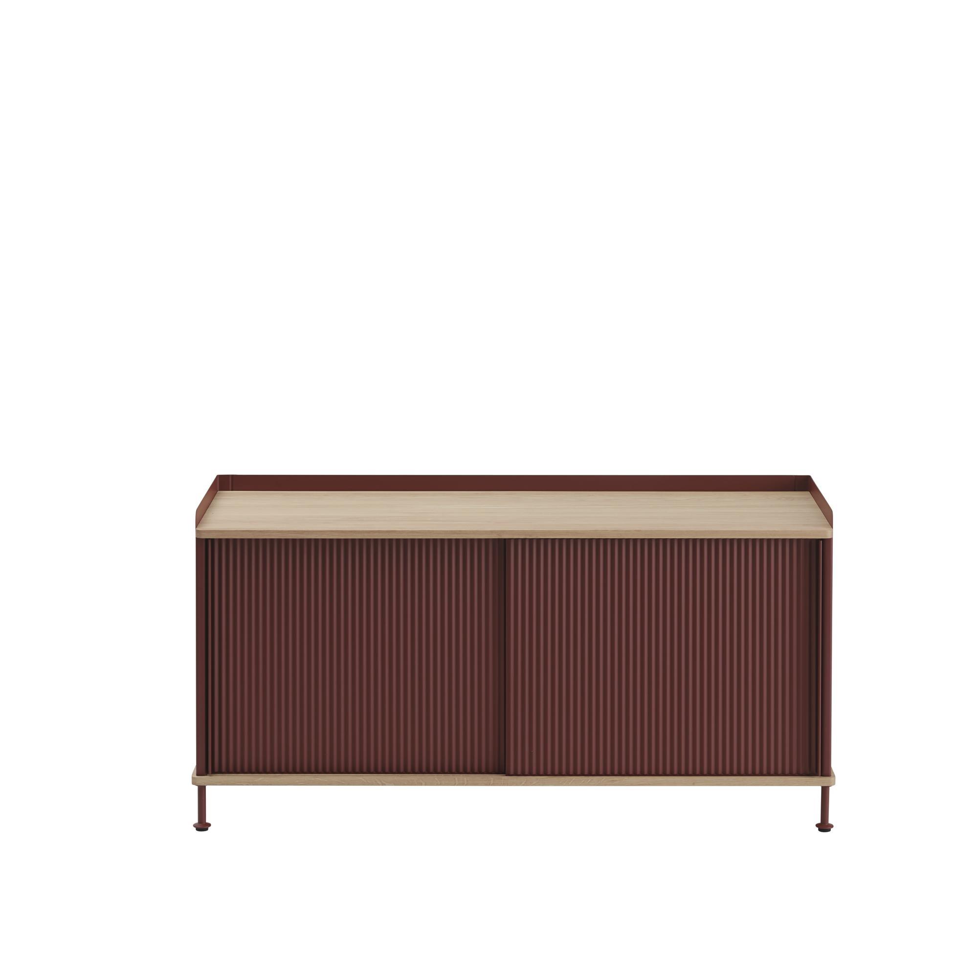 Muuto Enfold Cabinet 124x45 Oak/Deep Red