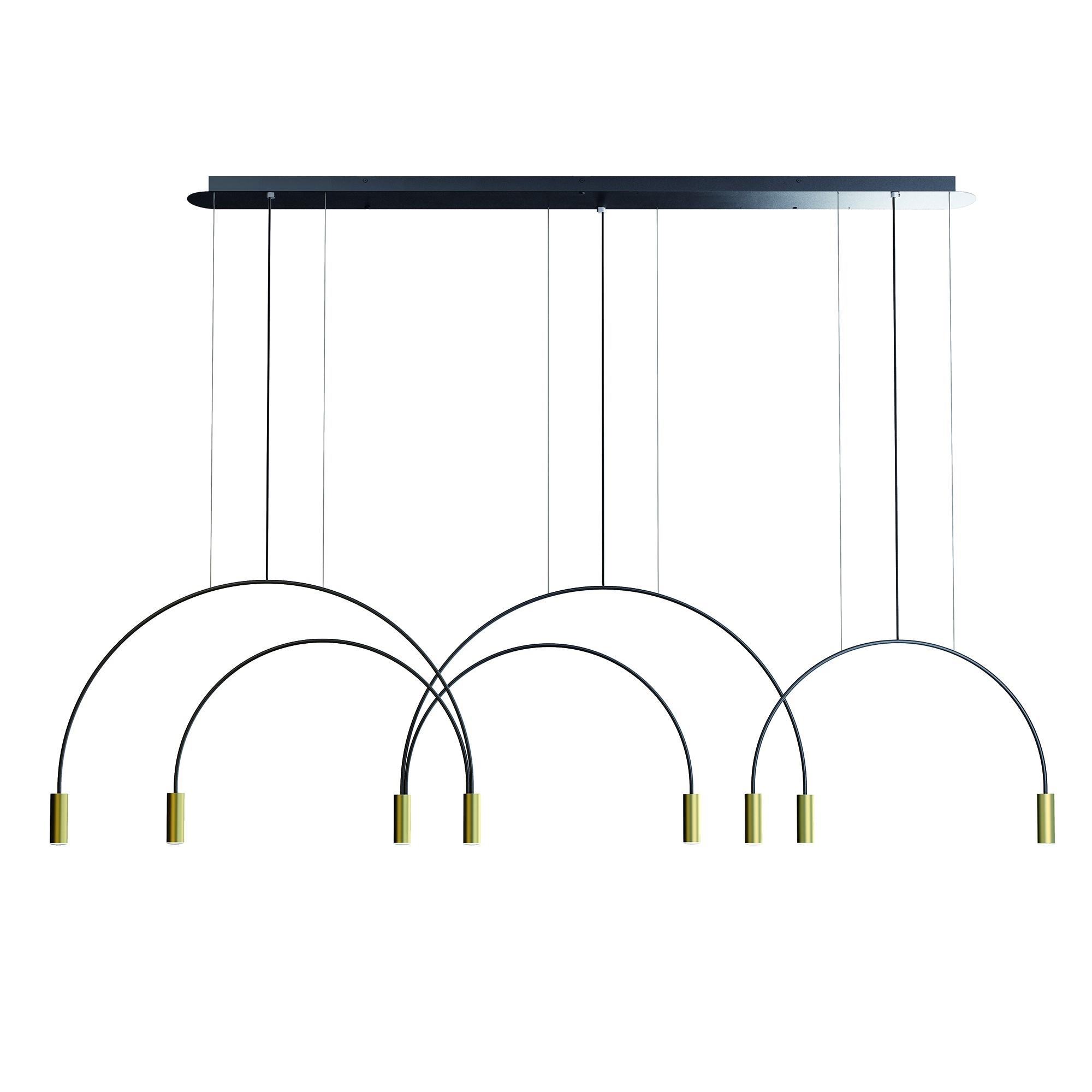 Estiluz Volta 8 Pendant 3000K Black/ Satin Gold